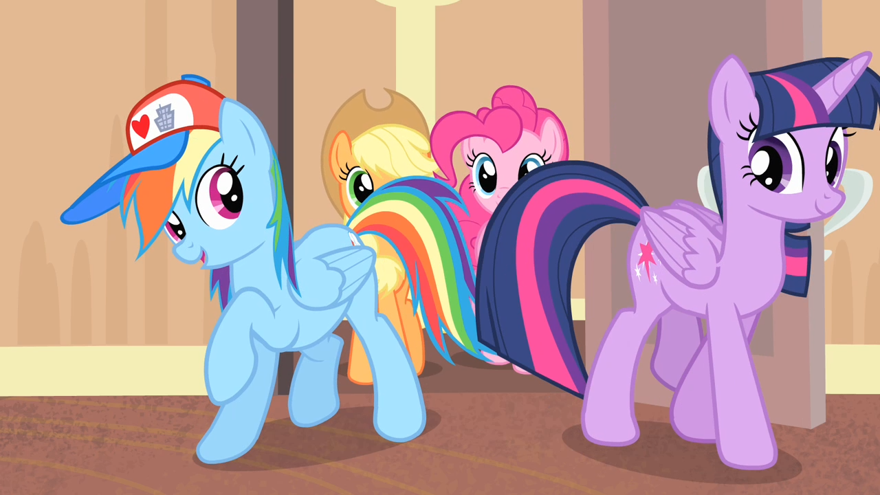 #3015820 - safe, screencap, applejack, pinkie pie, rainbow dash ...