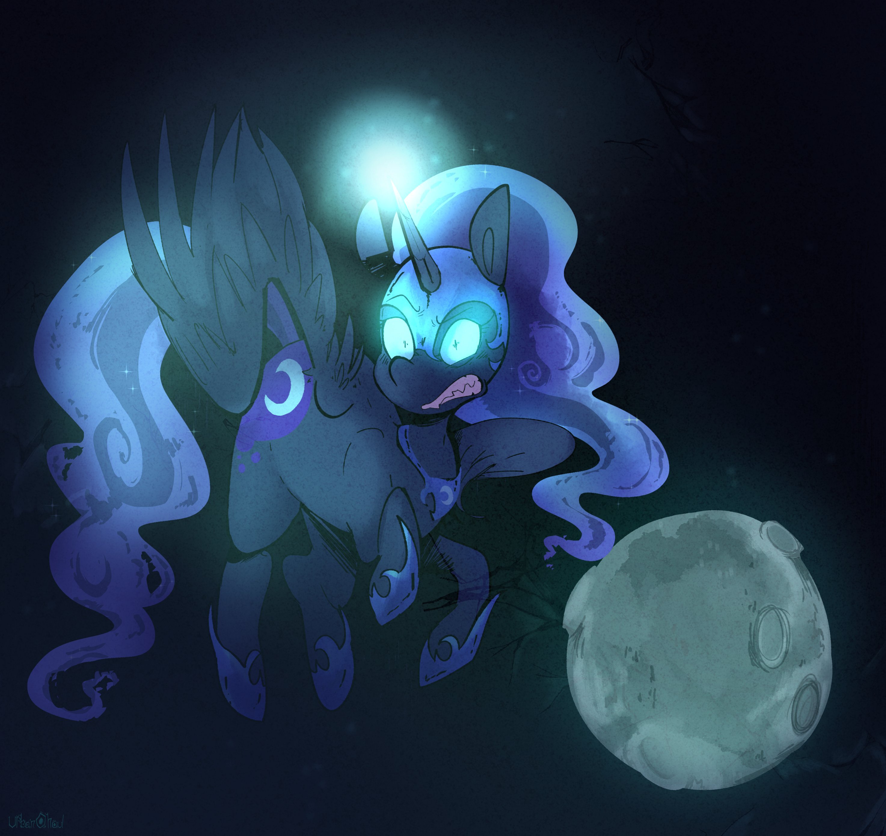 Safe Artist Urbanqhoul Nightmare Moon Alicorn Pony Moon Solo Derpibooru