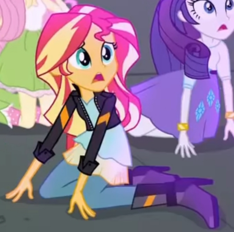 2832089 Safe Screencap Fluttershy Rarity Sunset Shimmer