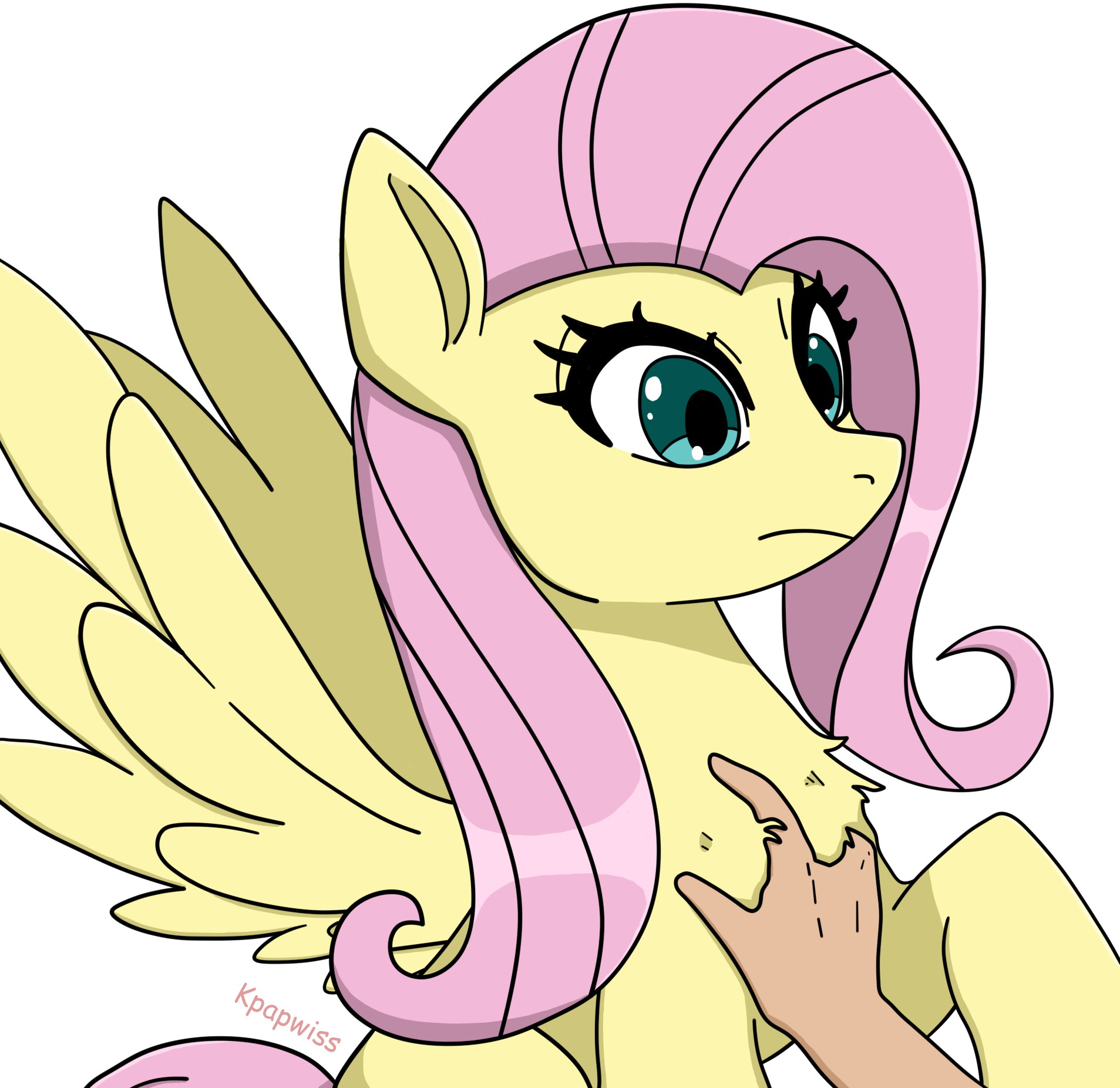 Safe Artist Kpapwiss Fluttershy Human Pegasus Pony G