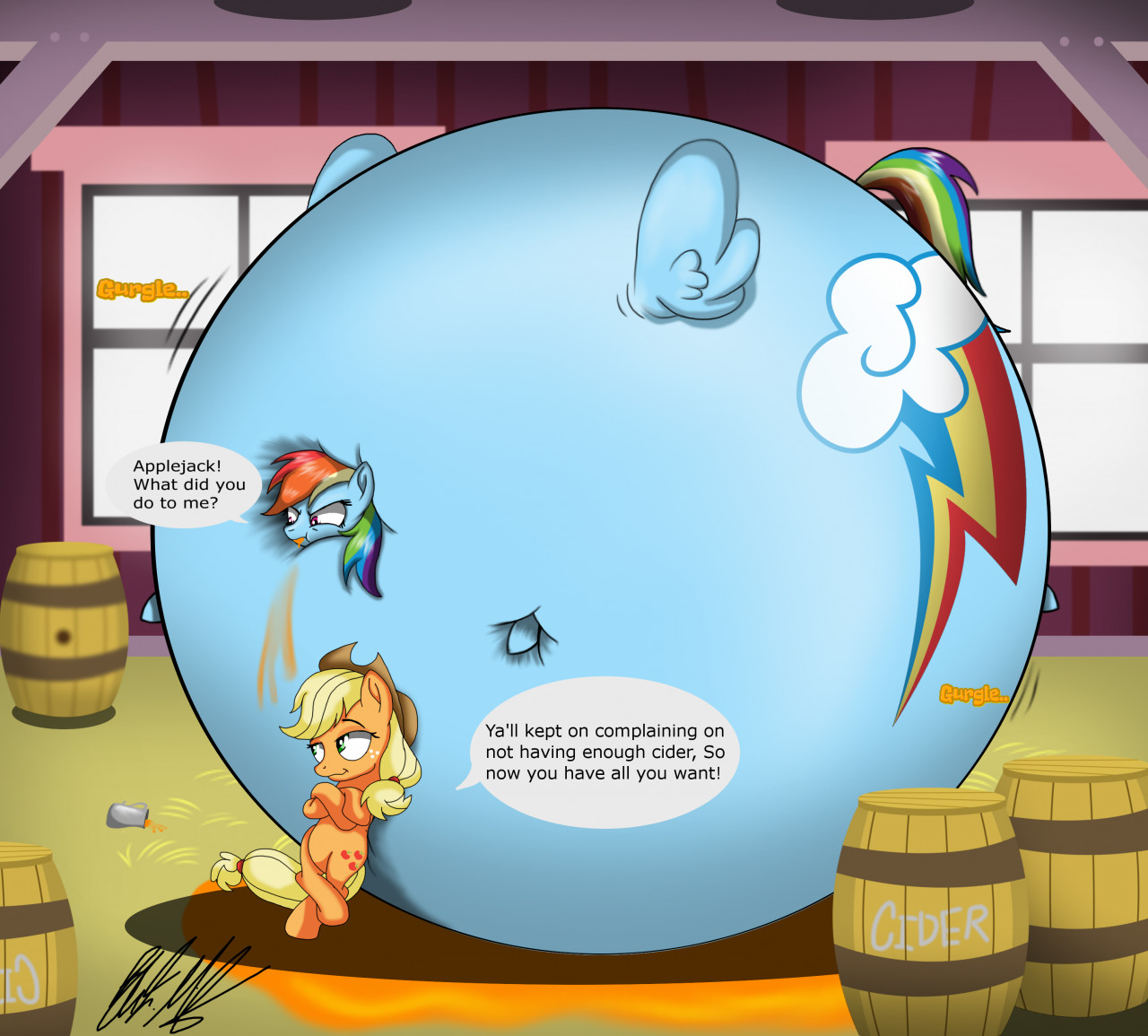 #2866022 - questionable, artist:mitsi1991, applejack, rainbow dash ...