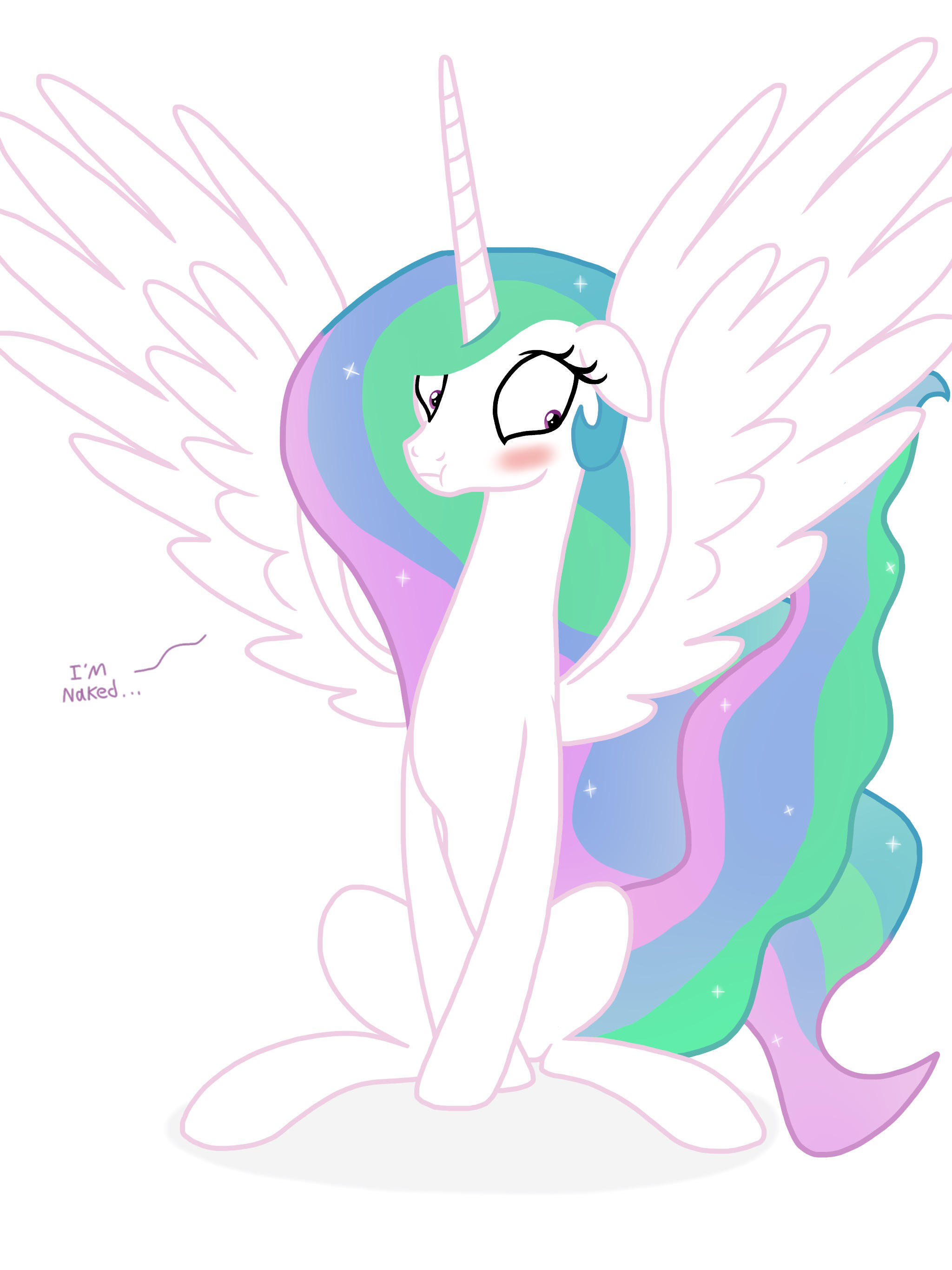 Safe Artist Justsomepainter Princess Celestia Alicorn Pony G I Blushing