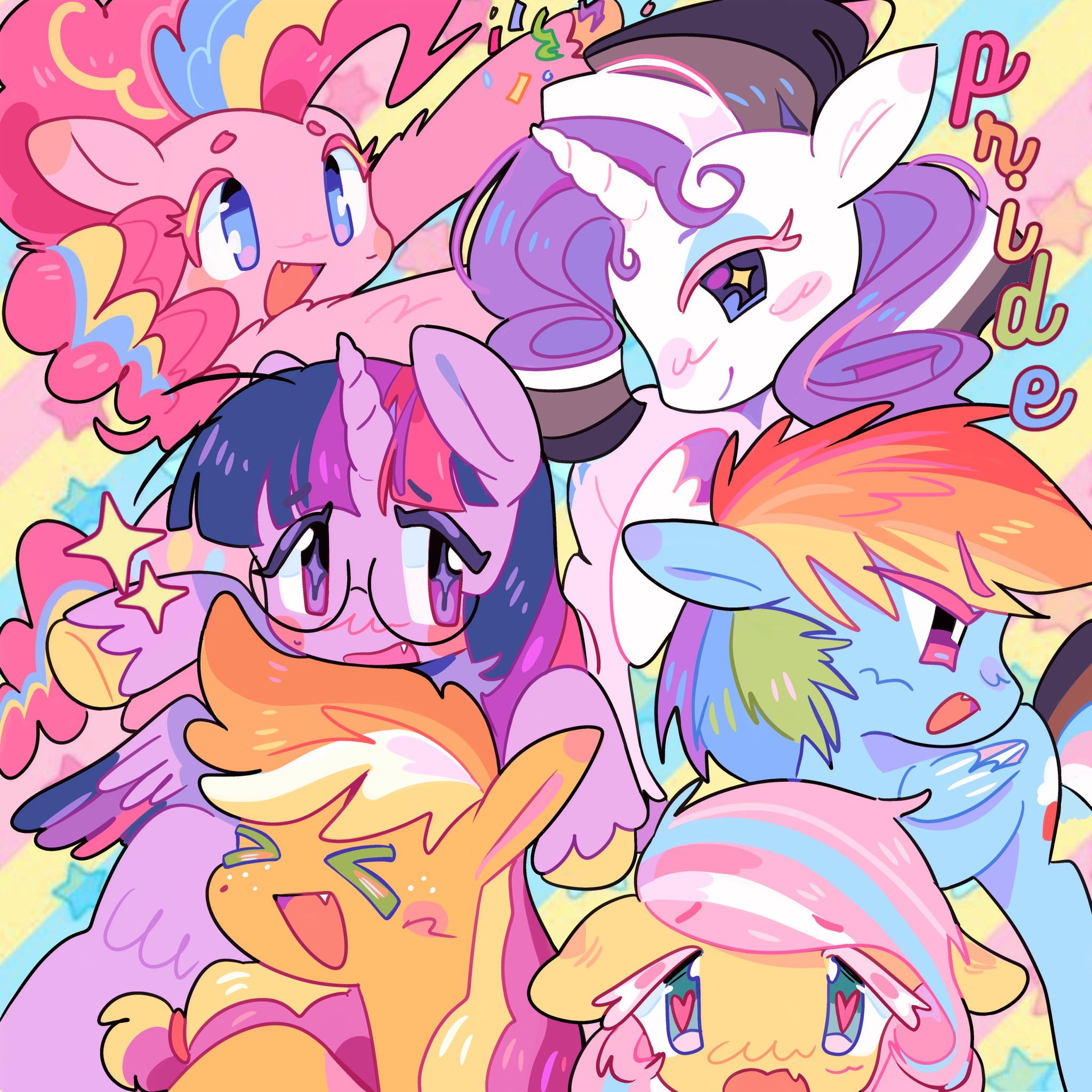 #2880340 - safe, artist:bland__boy, applejack, fluttershy, pinkie pie ...