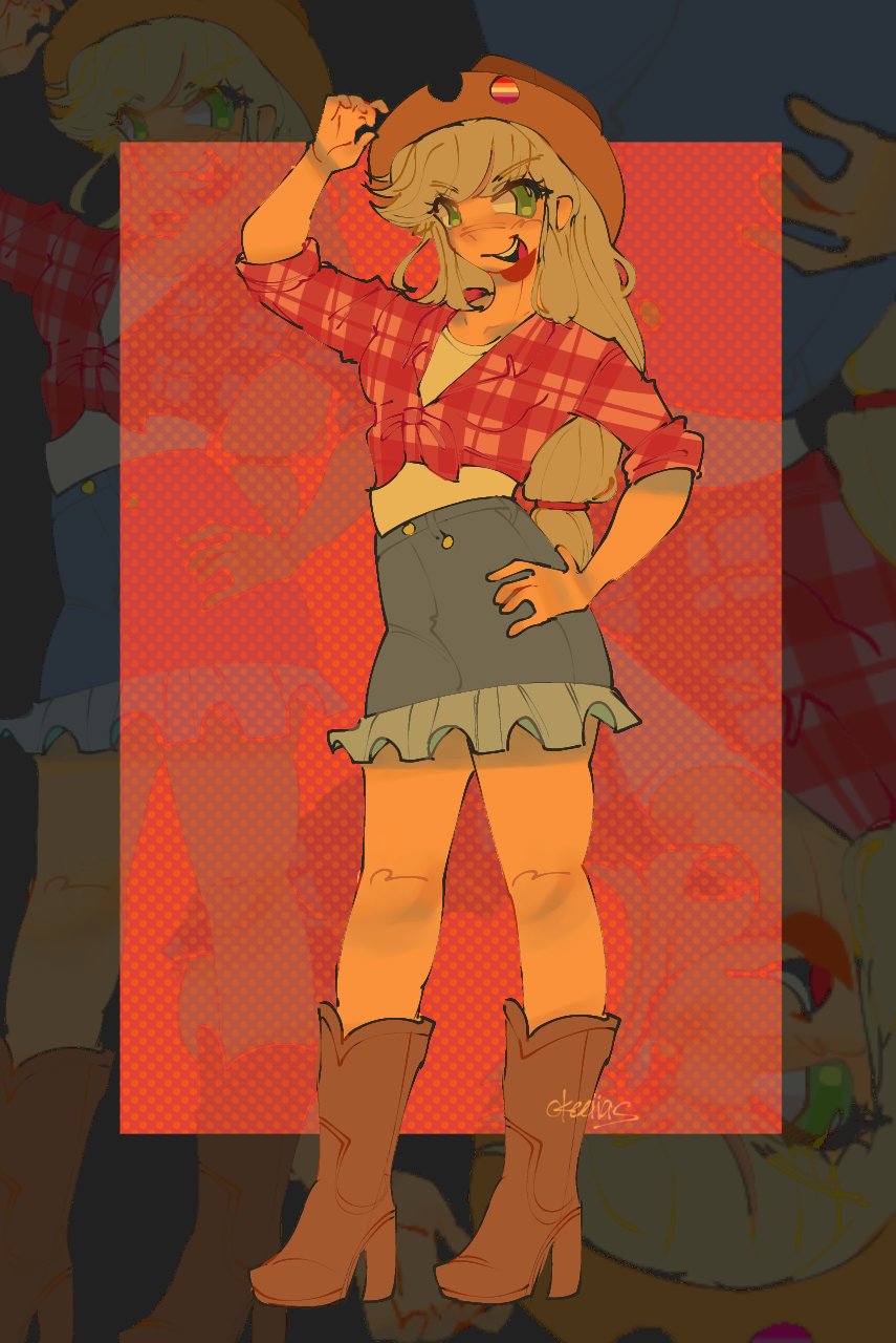 2929748 Safe Artistokeeiias Kotobukiya Applejack Human Abstract Background Applejacks 5372