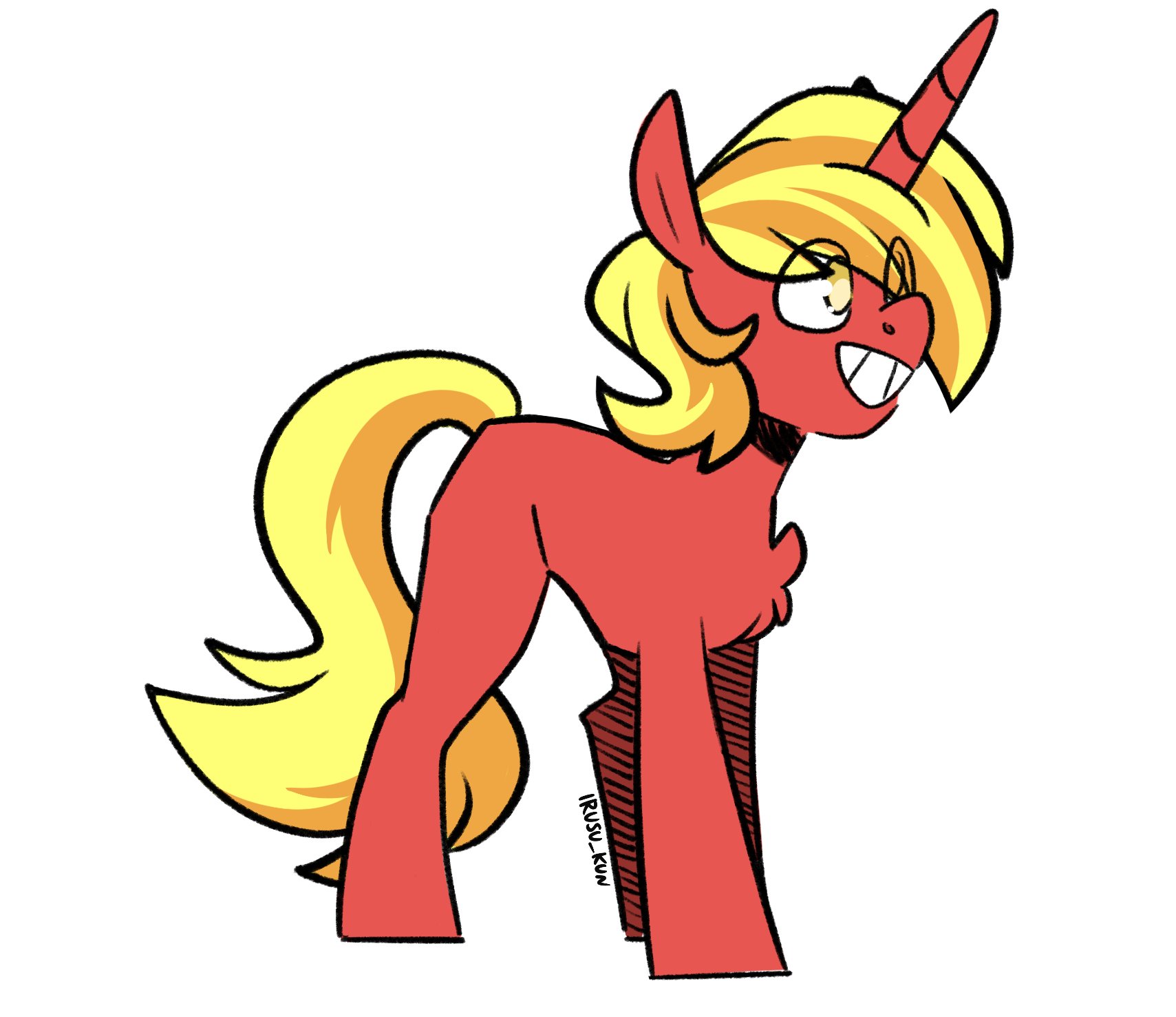 Safe Artist Lrusu Part Of A Set Oc Oc Only Pony Unicorn Chest Fluff Grin