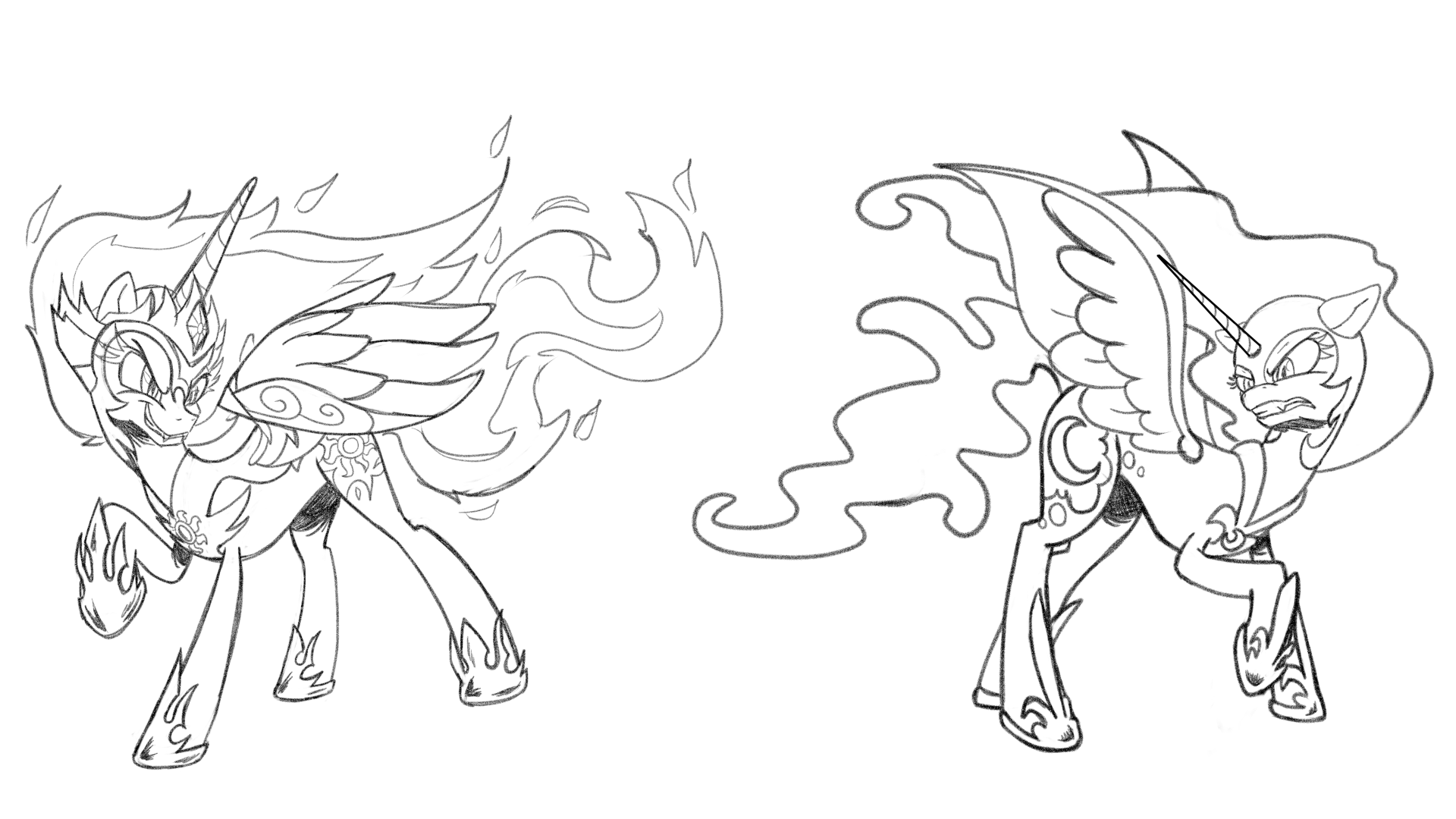 #2945690 - safe, artist:memprices, daybreaker, nightmare moon, alicorn ...