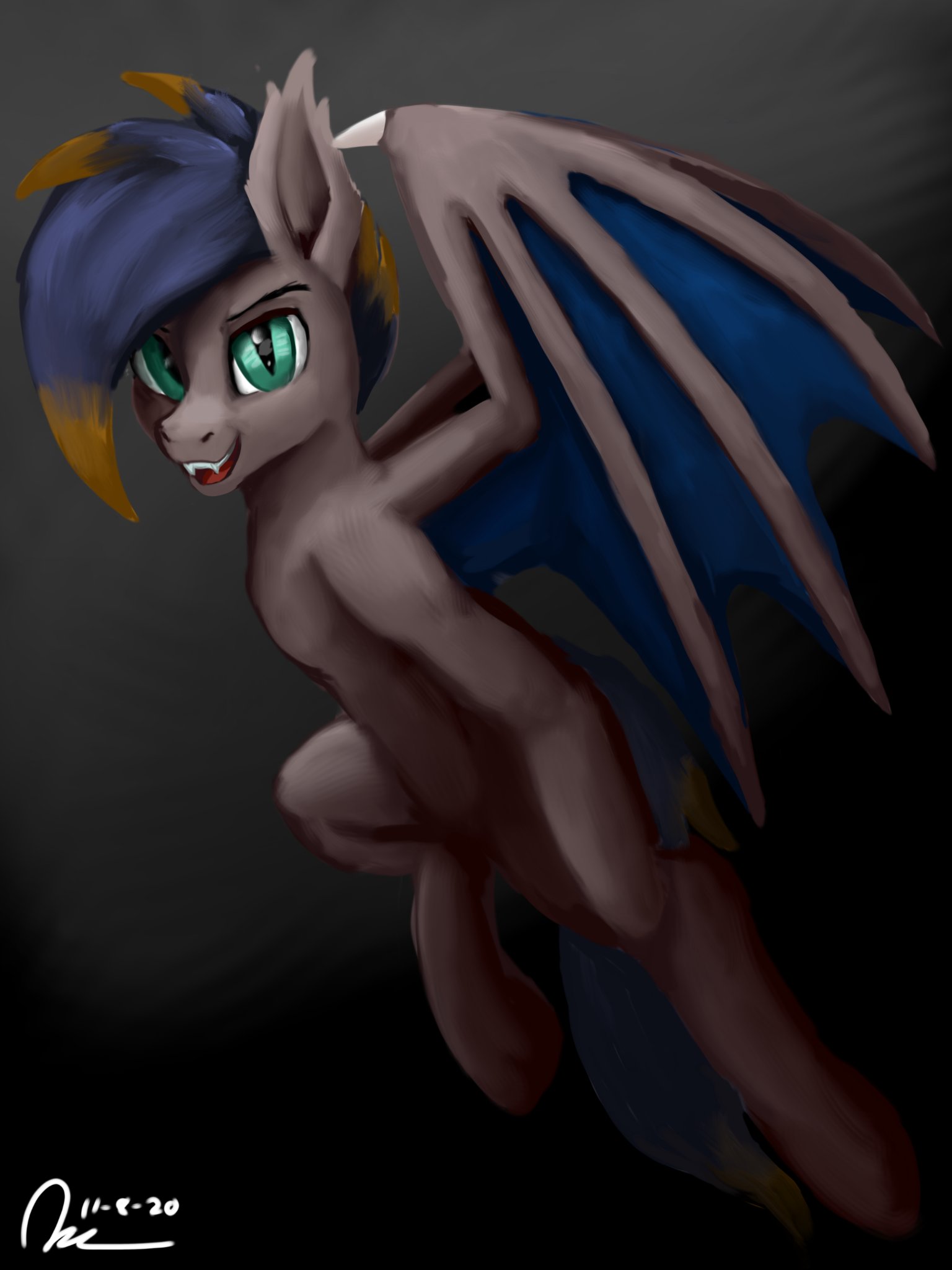 Mlp Bat #2946253 - safe, artist:raphaeldavid, oc, oc only, oc:black night, bat ...