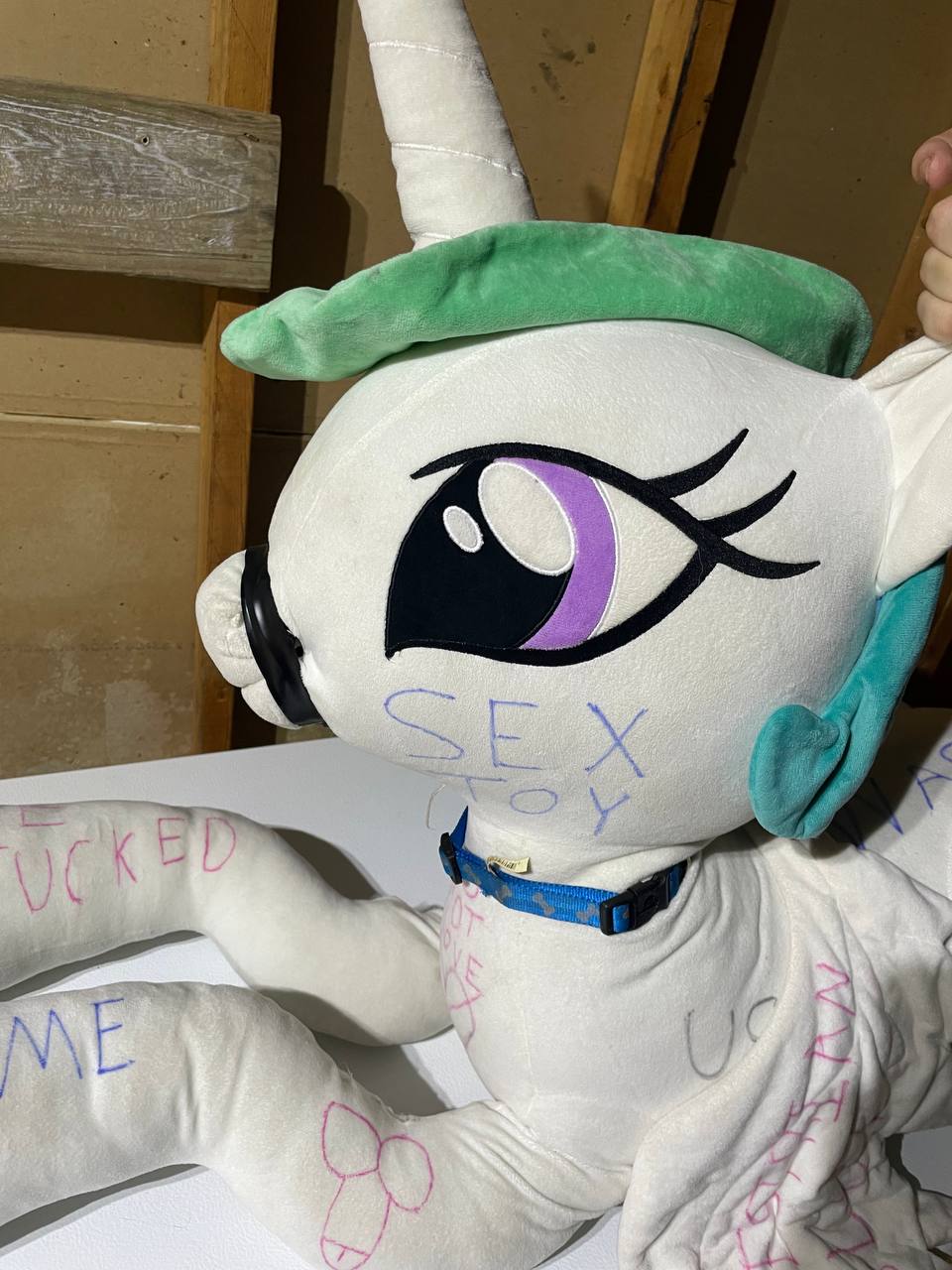 2941478 Questionable Princess Celestia Alicorn Body Writing Bondage Collar Gag Irl 