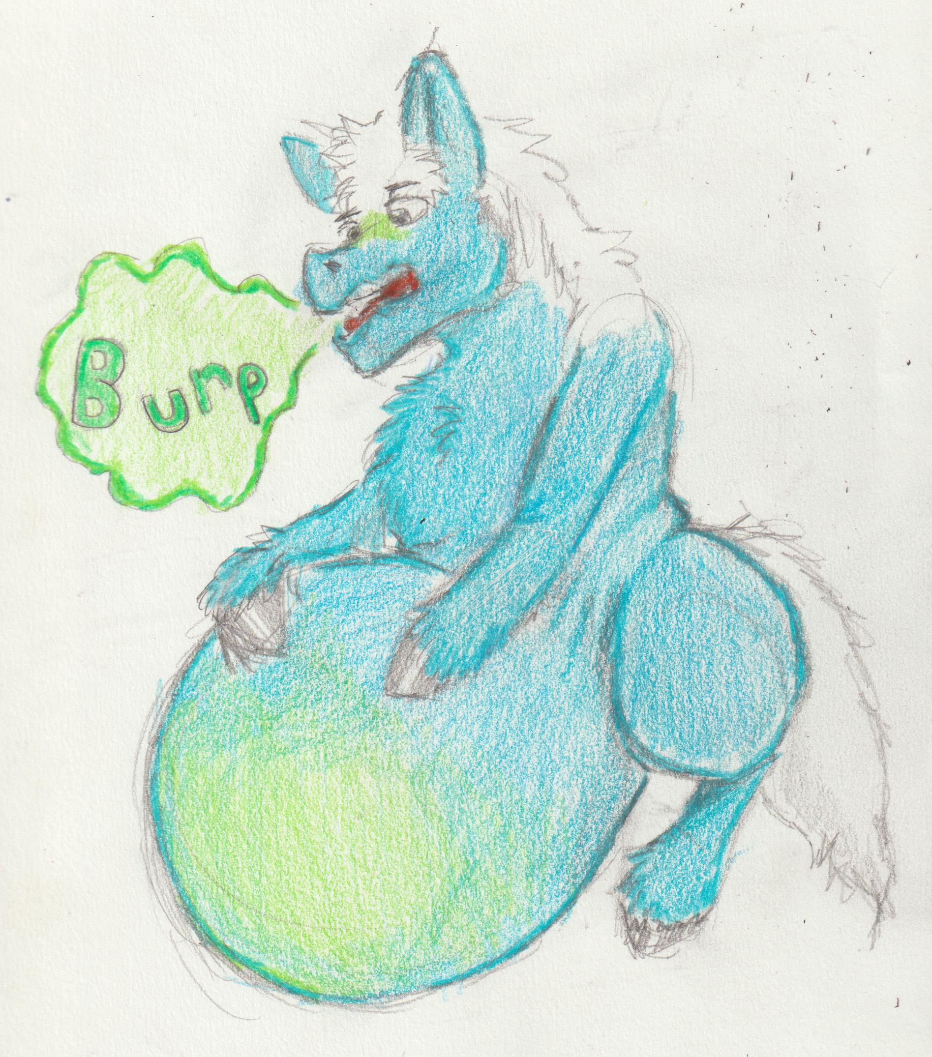 Draool Inflation #2944316 - suggestive, artist:themagicsketch, oc, oc only, pony, belly ...