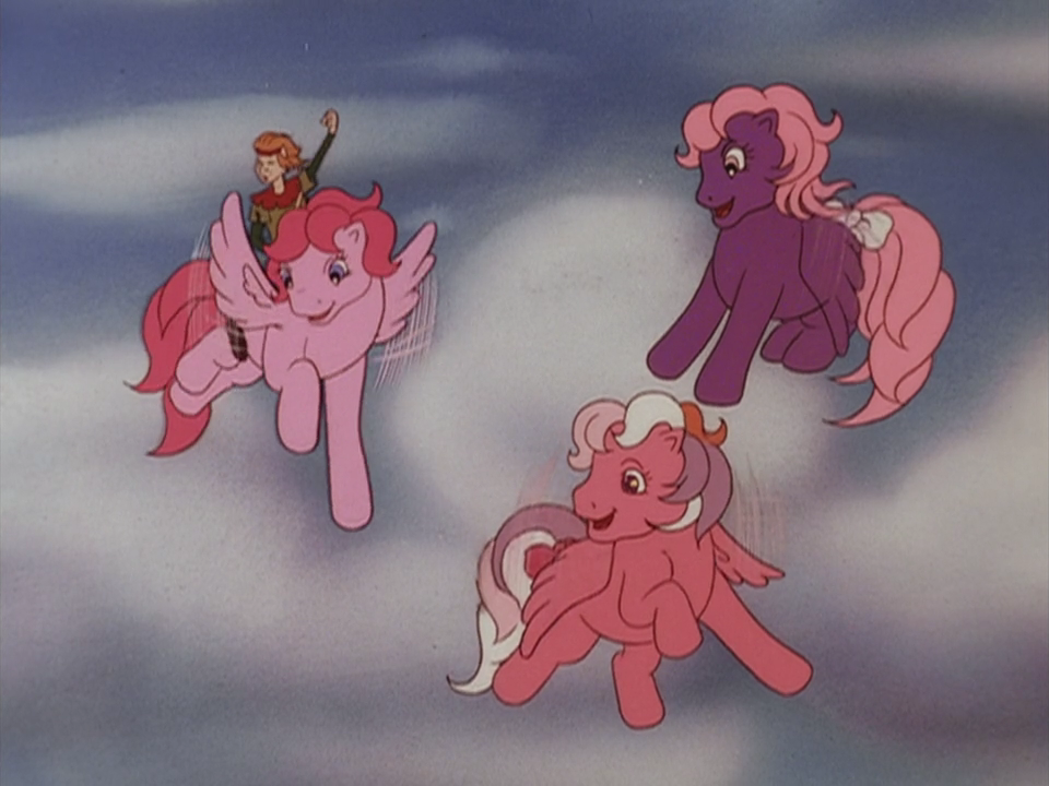 Pony In Flight #3028842 - safe, screencap, garth, heart throb, locket (g1), so soft ...