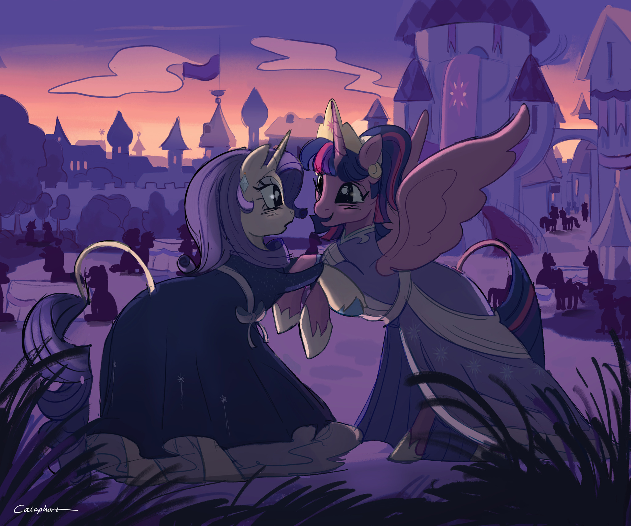 Last Problem Rarity Drawing #3219703 - safe, artist:calaphort, rarity, twilight sparkle, alicorn ...