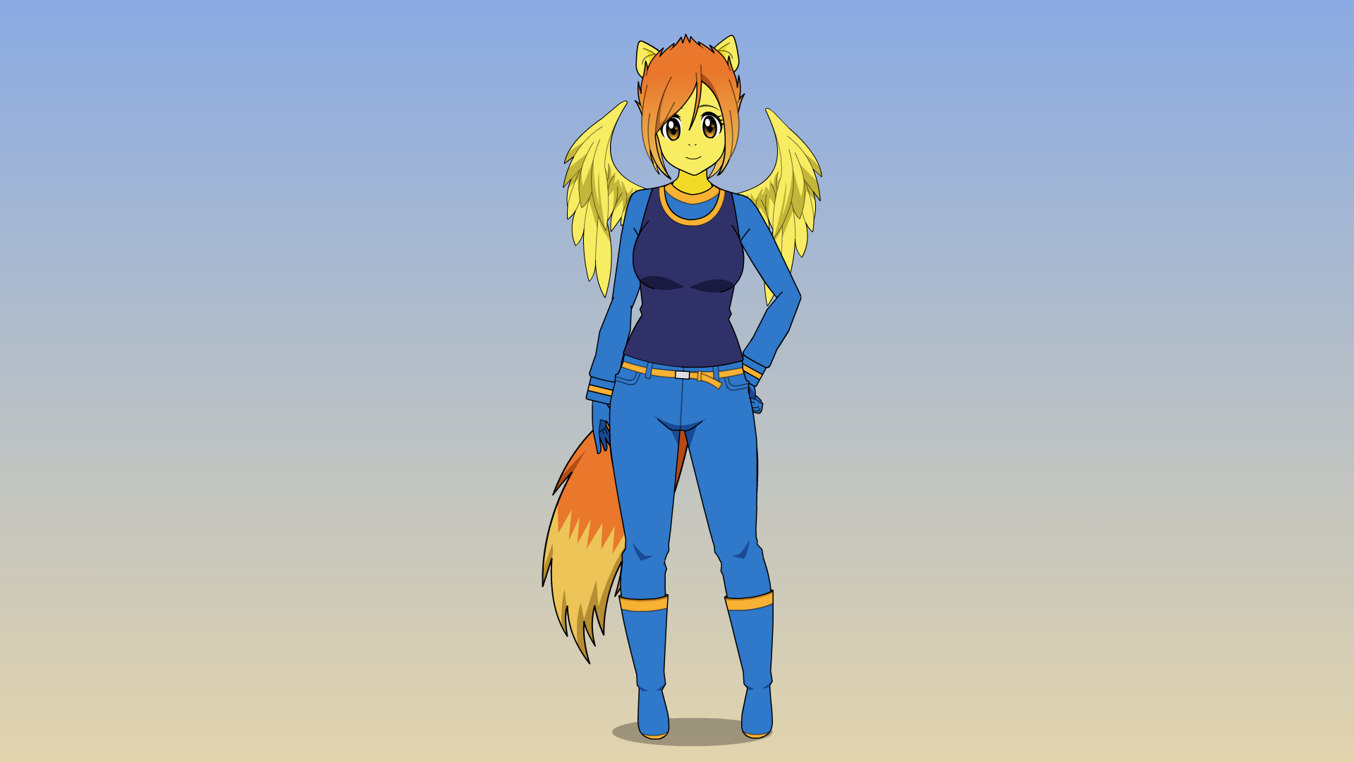 #3221356 - safe, artist:tychotma-1, spitfire, pegasus, anthro ...