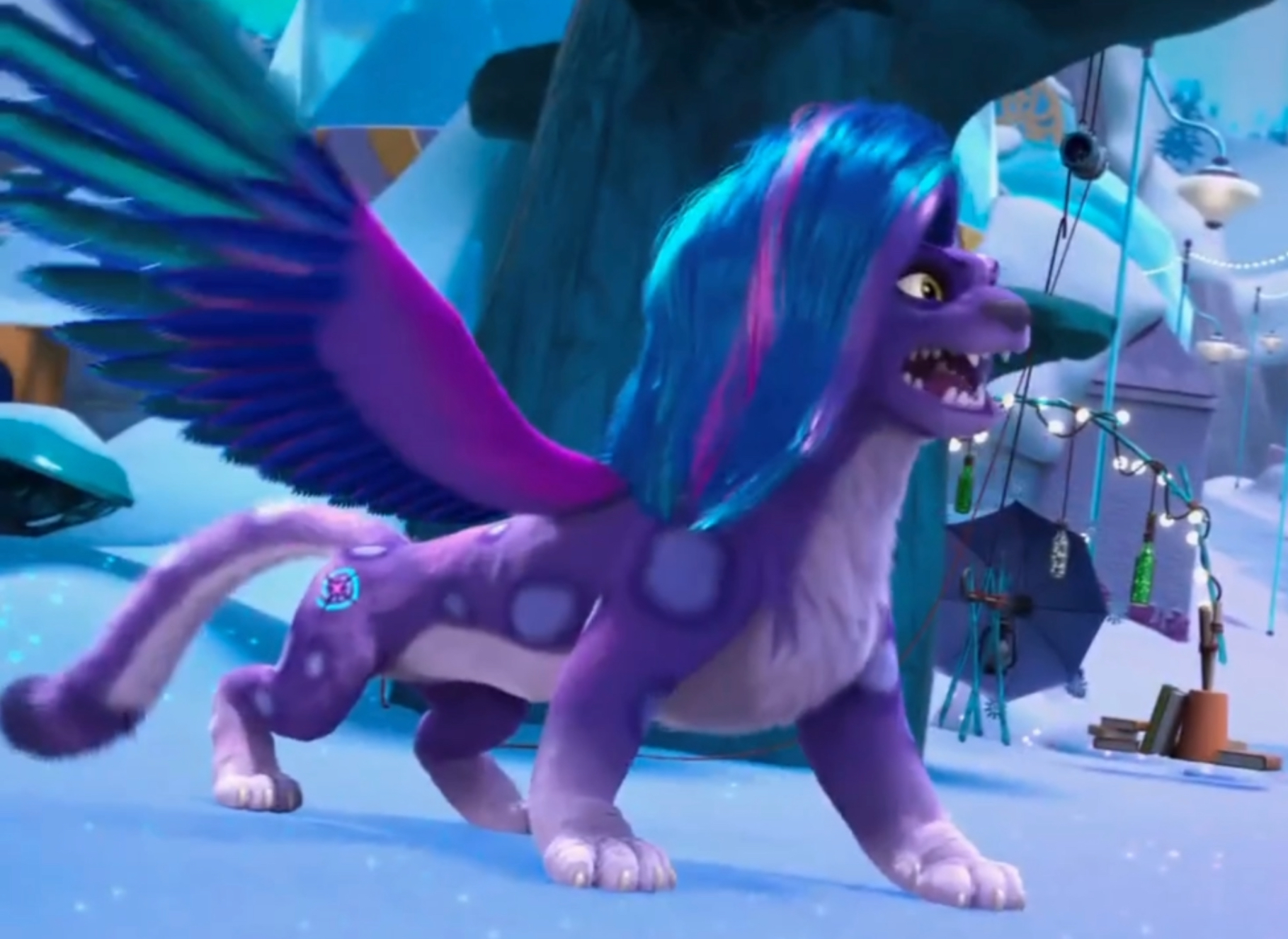 Sharp Mlp #3266922 - safe, screencap, allura, aq bars, big cat, leopard, snow ...