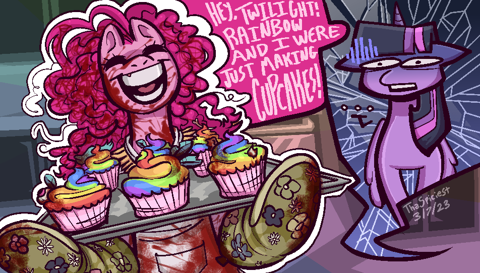 #3069176 - semi-grimdark, artist:thaspiciest, pinkie pie, twilight ...