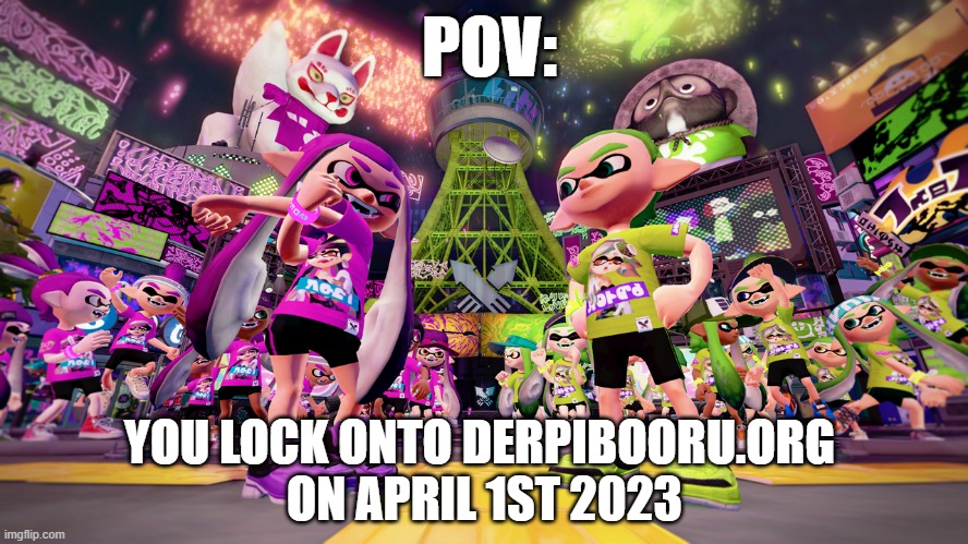 #3075619 - safe, inkling, derpibooru, april fools 2023, barely pony ...