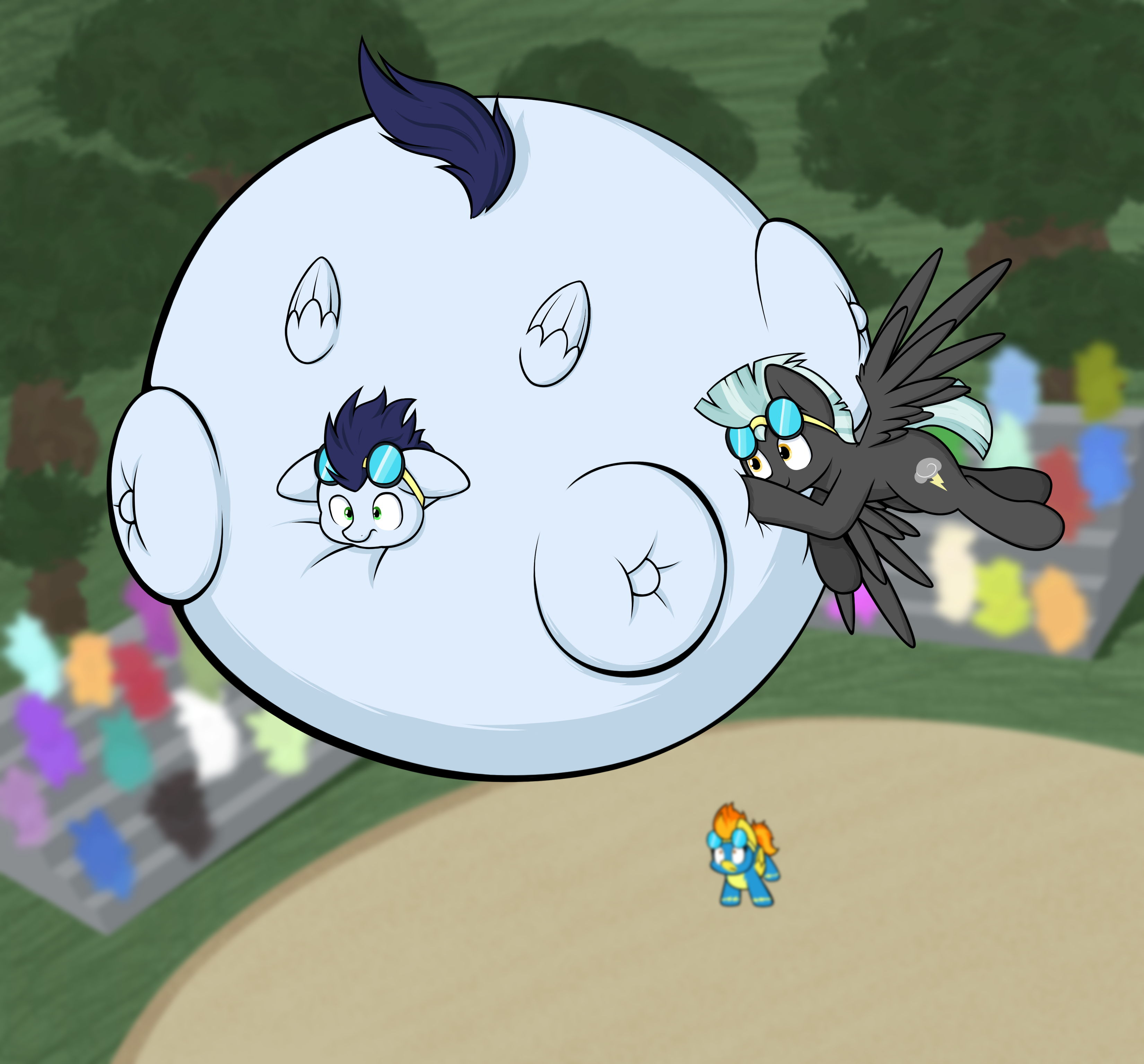 Inflatable Spitfires #3078349 - suggestive, alternate version, artist:aaatheballoon, soarin ...