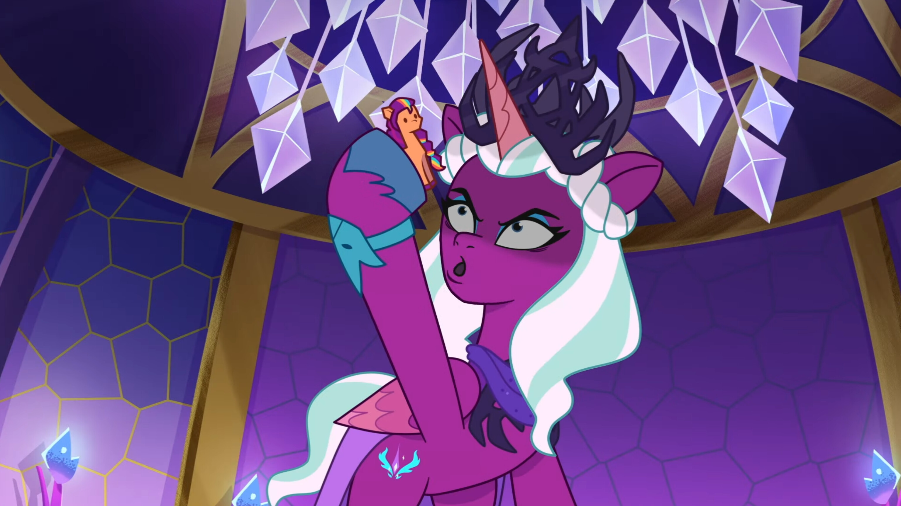 Safe Screencap Opaline Arcana Sunny Starscout Alicorn