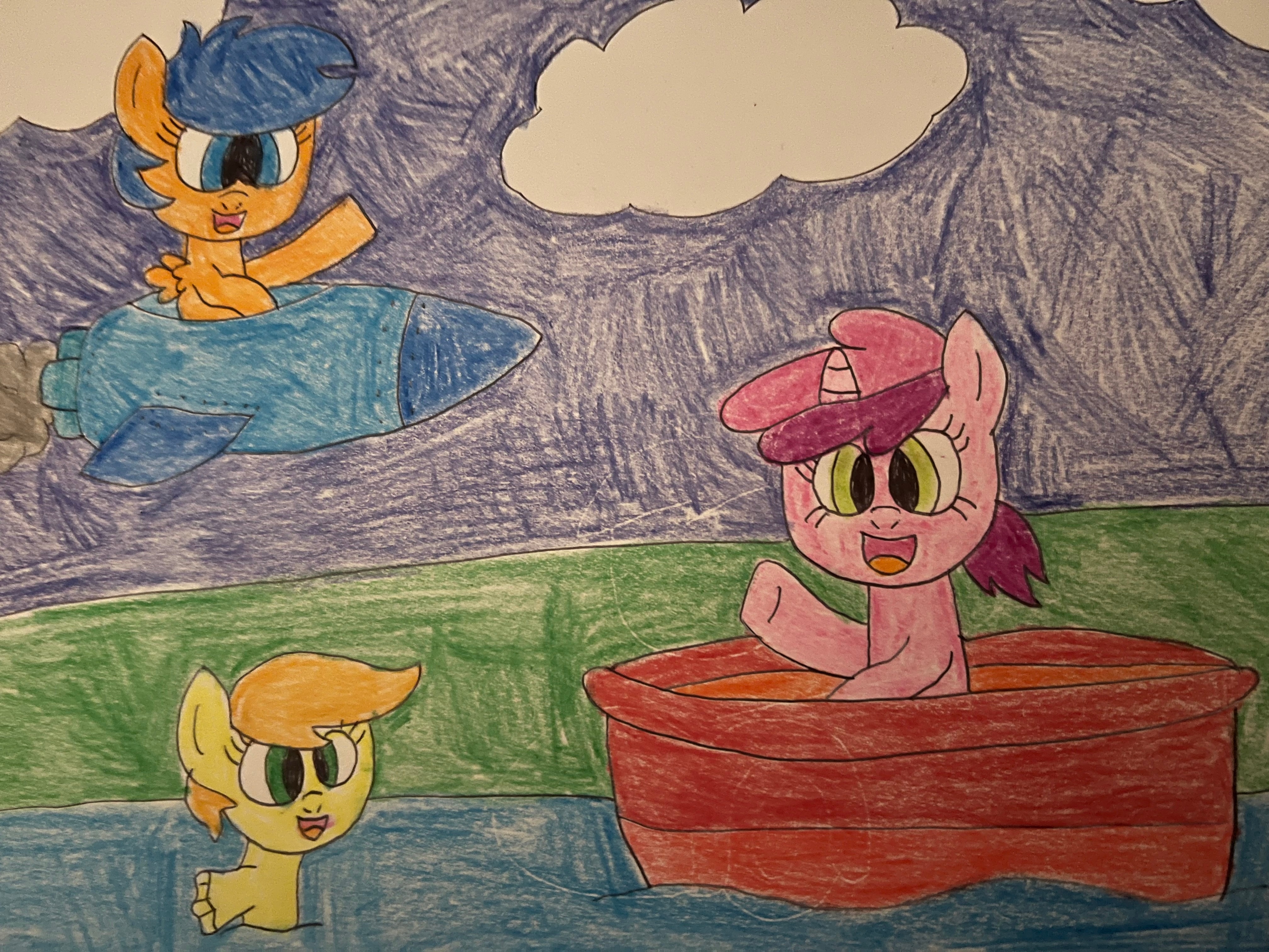 #3113505 - safe, artist:rain-approves, first base, ruby pinch, oc, oc ...