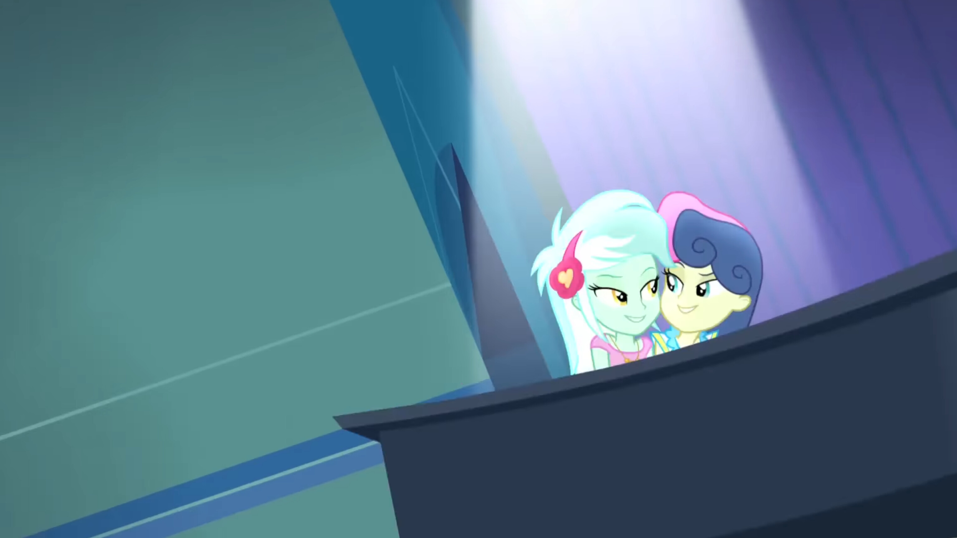 #3118117 - safe, screencap, bon bon, lyra heartstrings, sweetie drops ...