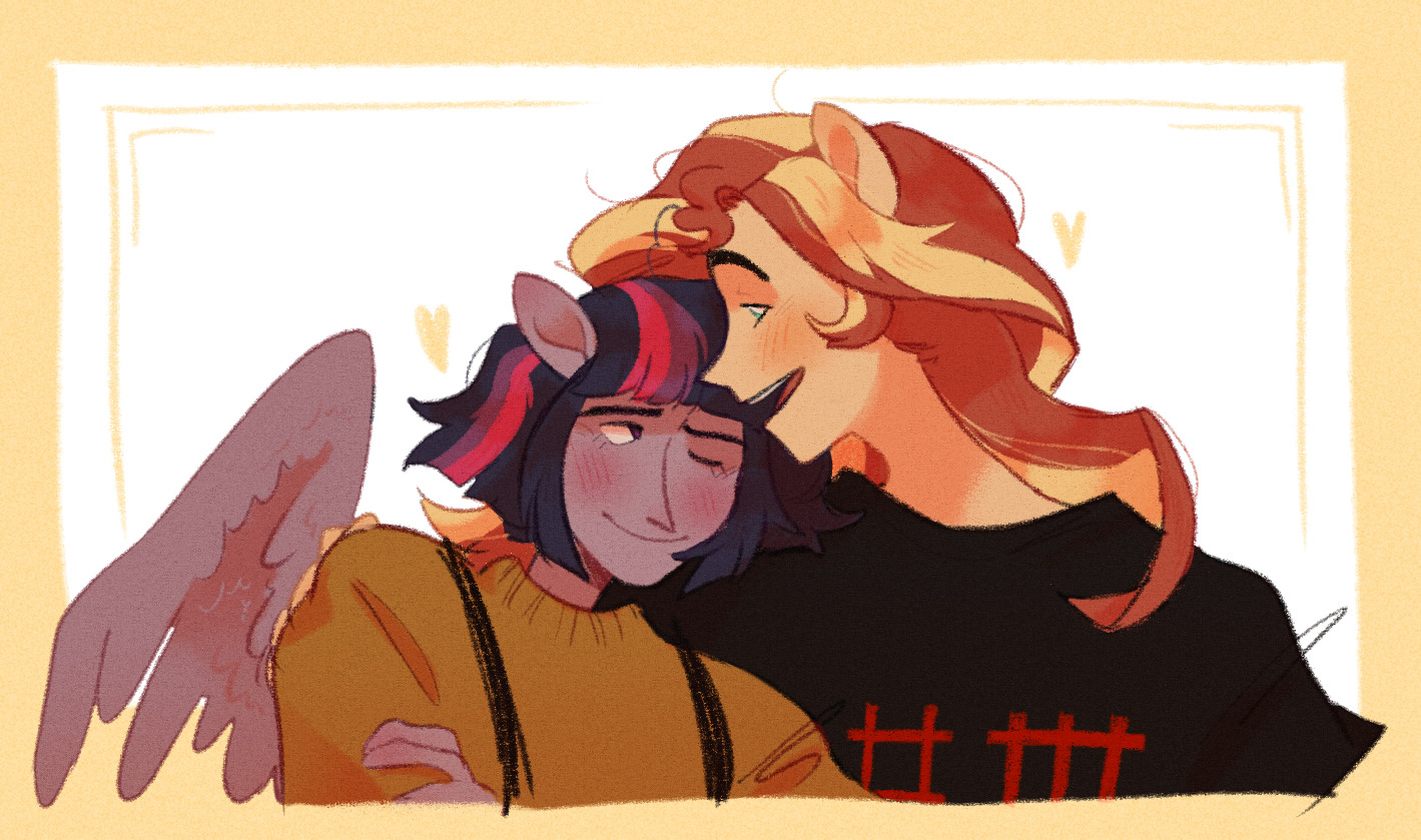 #3168511 - safe, artist:daisanfar, sunset shimmer, twilight sparkle ...