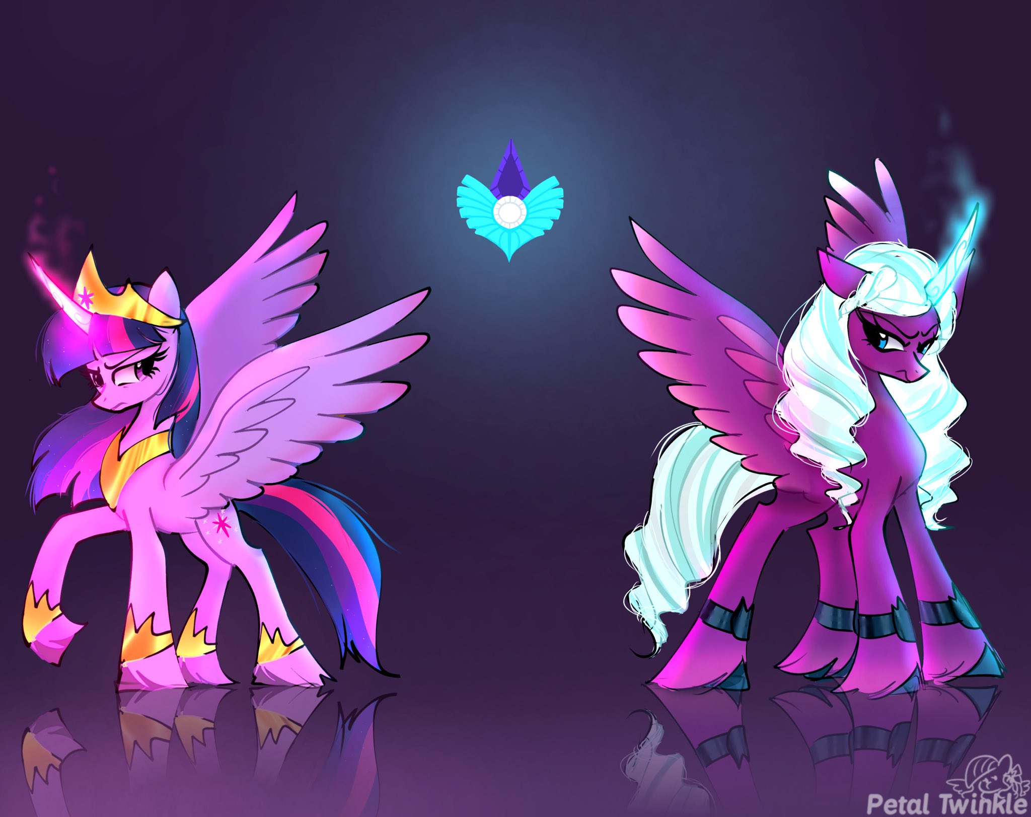 #3203571 - safe, artist:petaltwinkle, opaline arcana, twilight sparkle ...