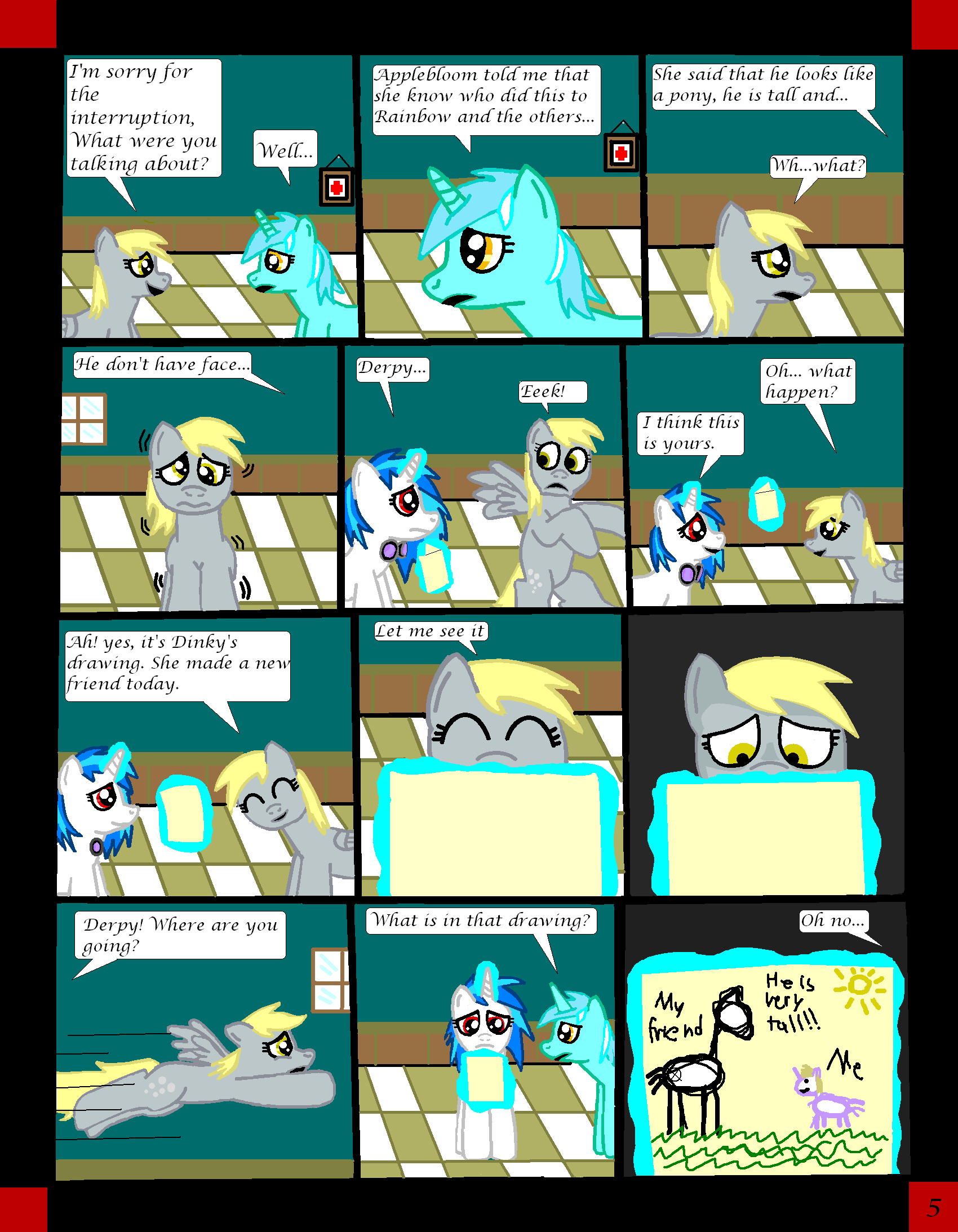 Derpy Rake #3207514 - safe, artist:rakesuk, derpy hooves, dj pon-3, lyra ...