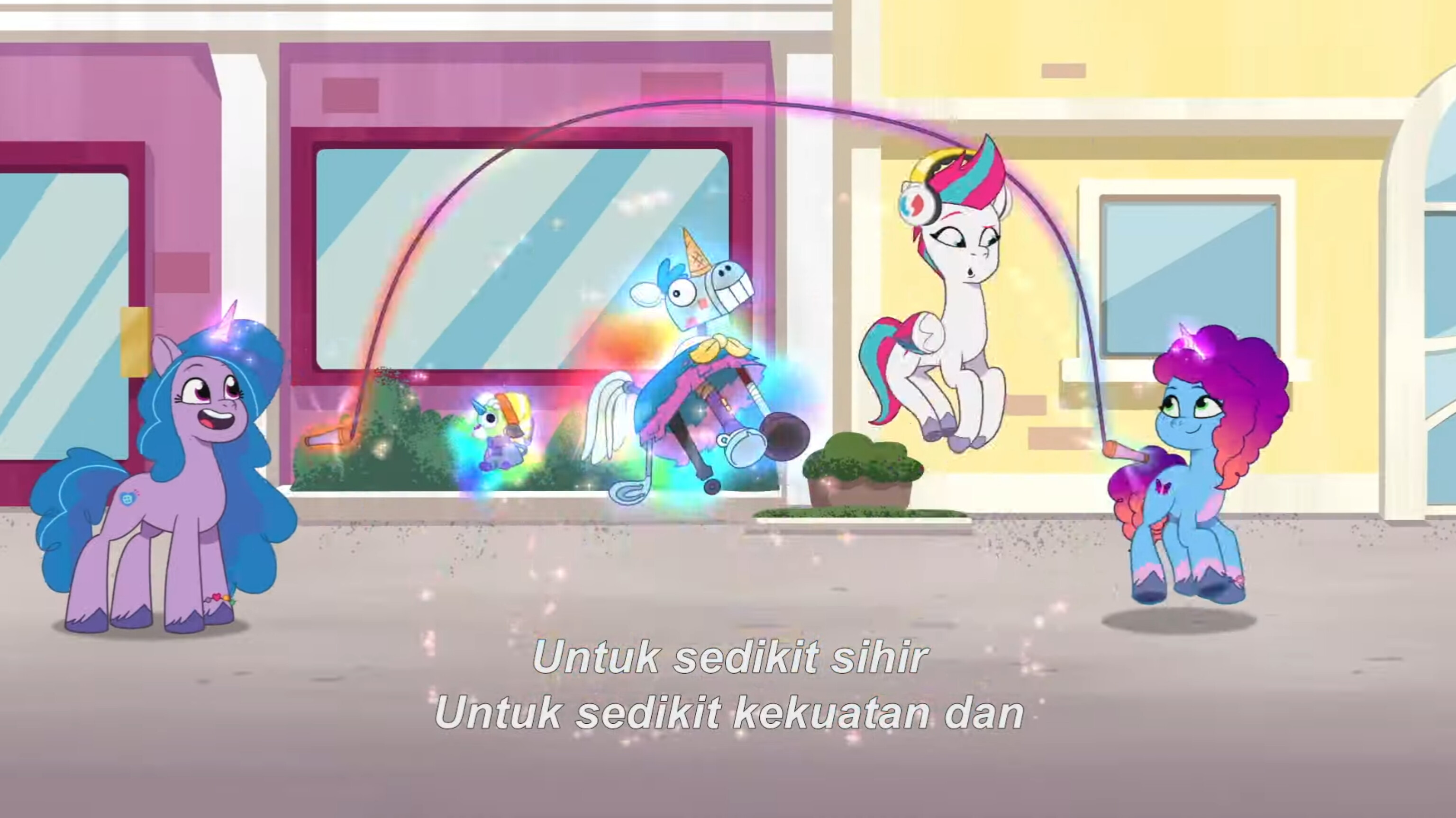 Izzy Jump In #3278477 - safe, screencap, izzy moonbow, madame taffytail, misty ...