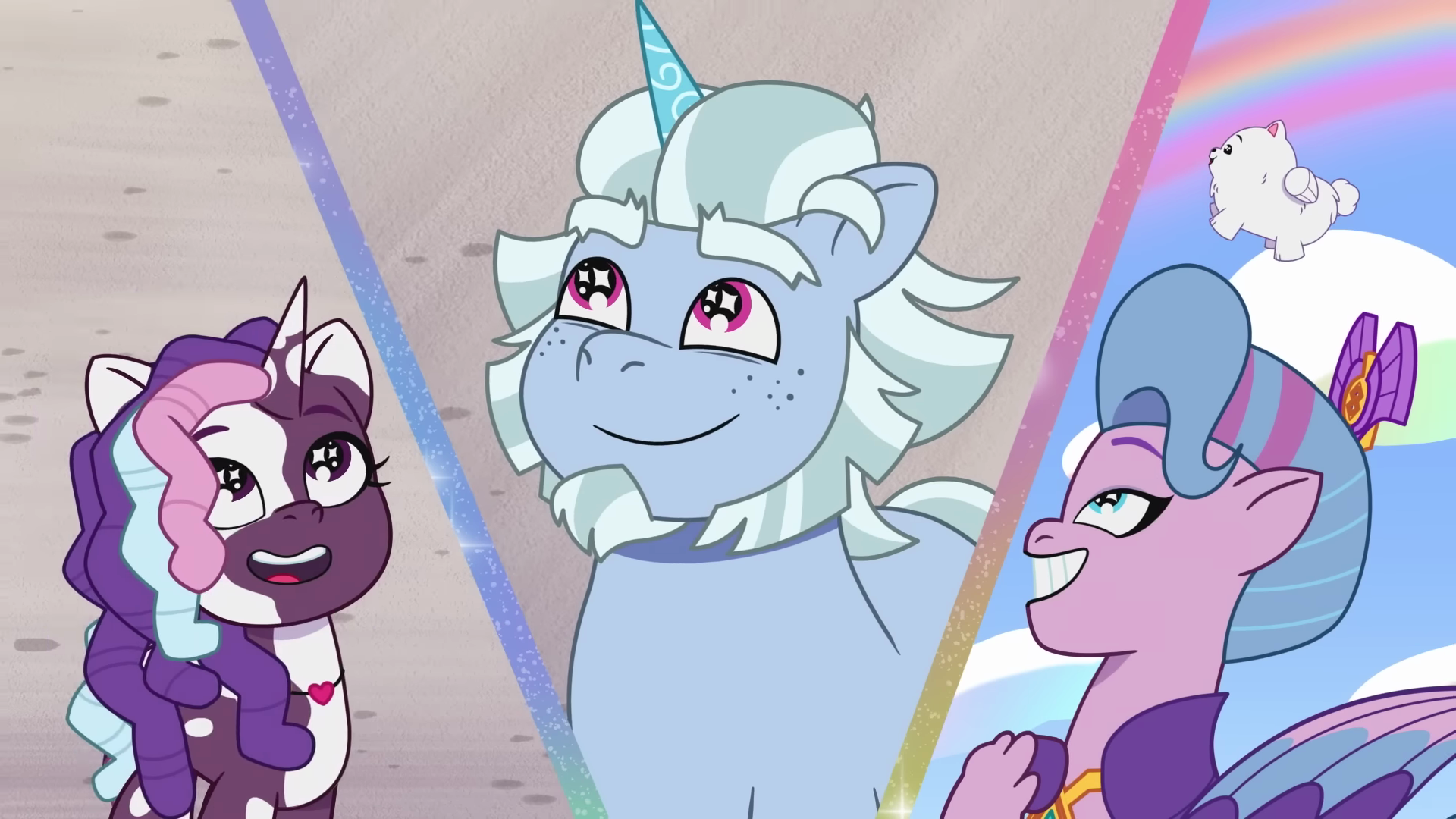 #3279243 - safe, screencap, alphabittle blossomforth, cloudpuff, queen ...