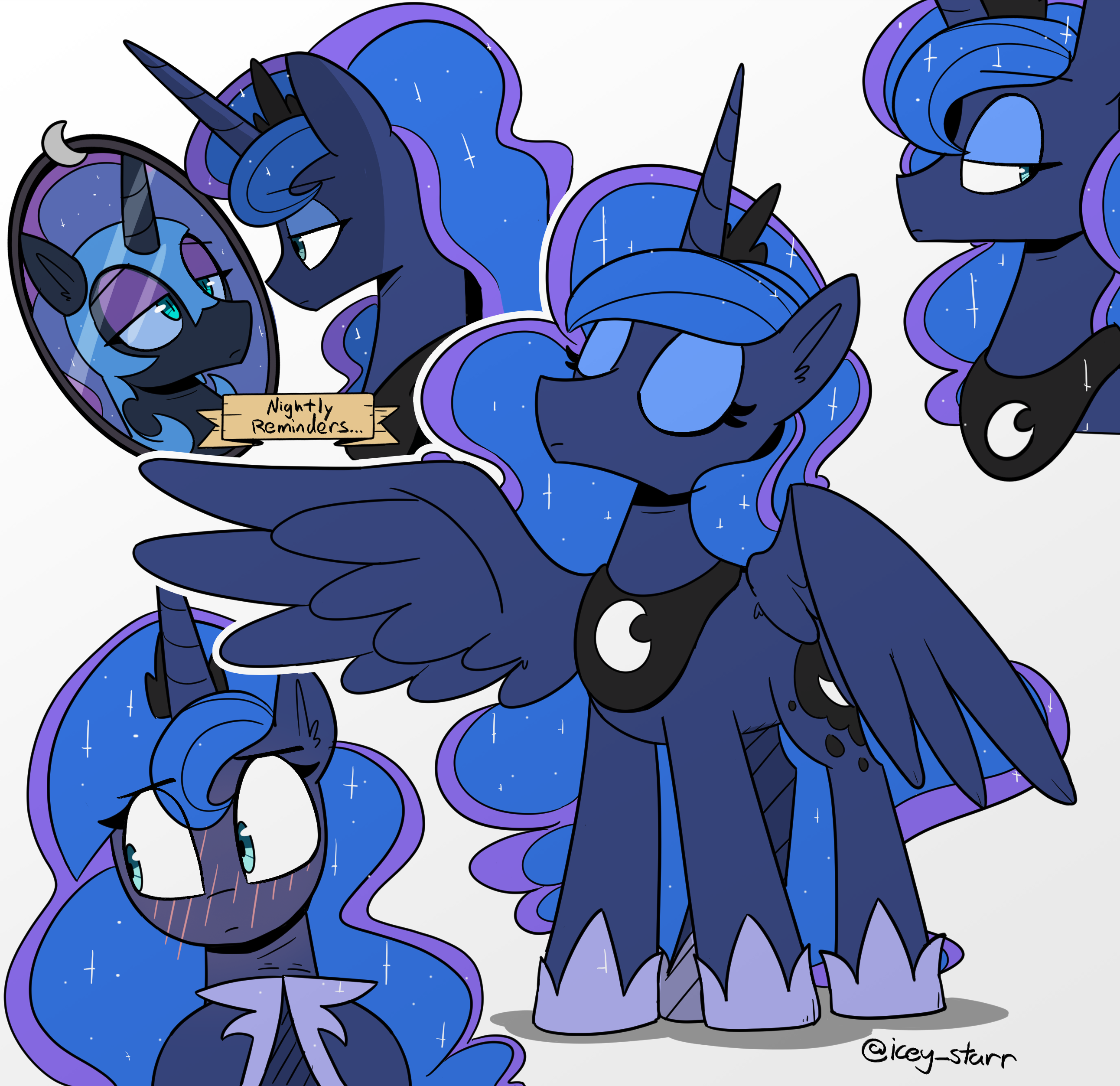 #3274019 - safe, artist:icey, nightmare moon, princess luna, alicorn ...