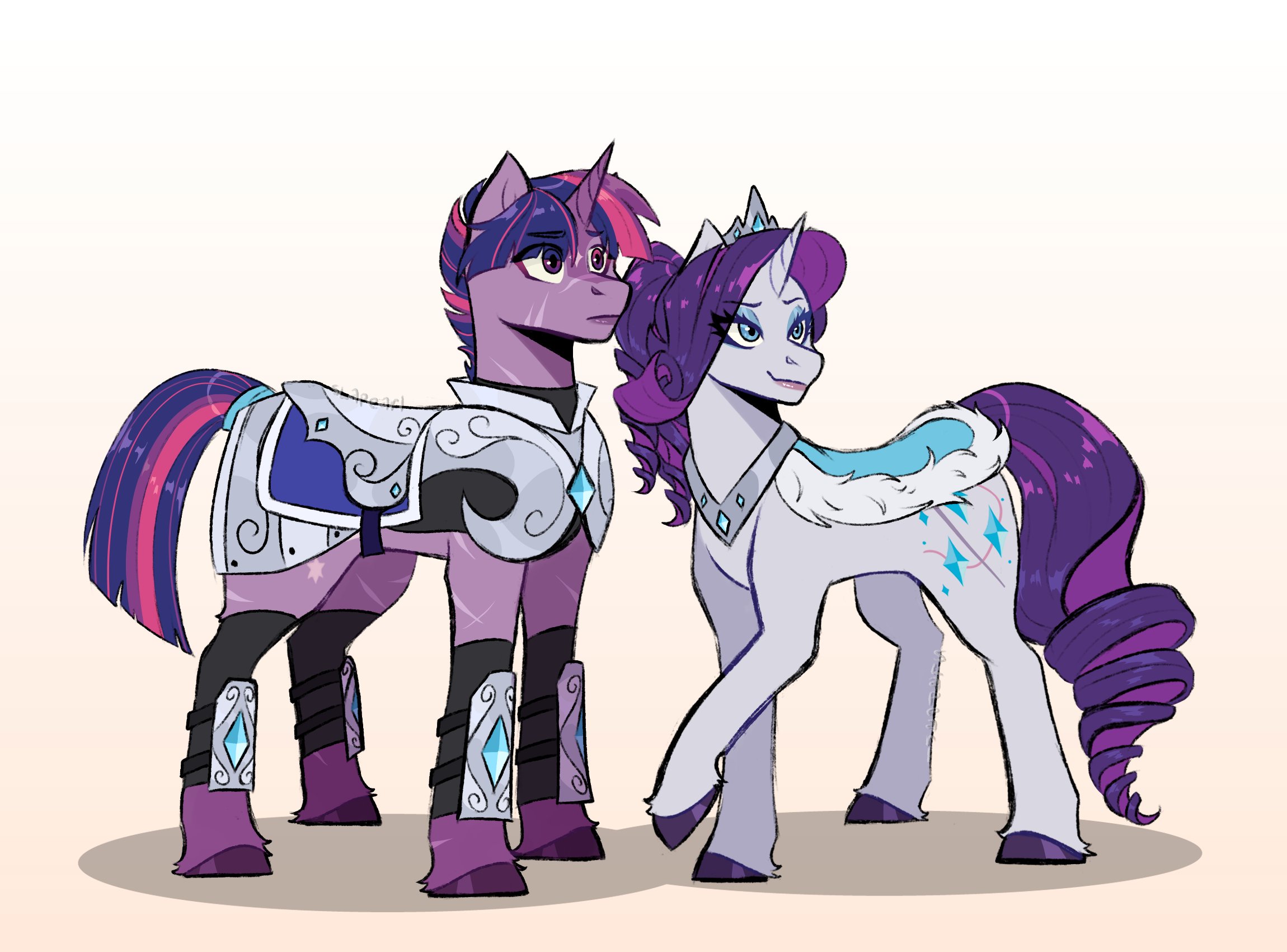 #3460571 - safe, artist:slapearl, rarity, twilight sparkle, pony ...