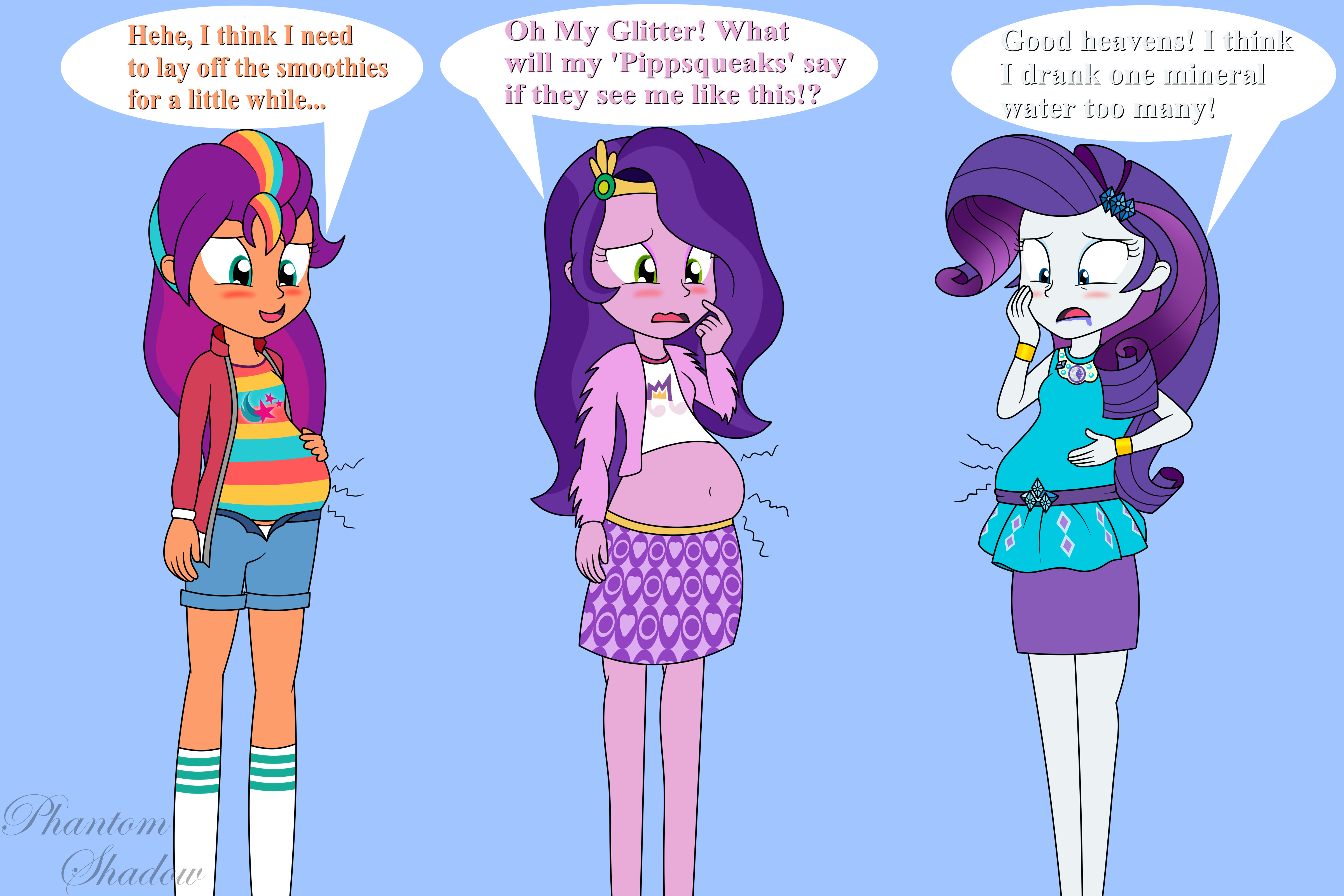 3467100 safe, artistphantomshadow051, pipp petals, rarity, sunny