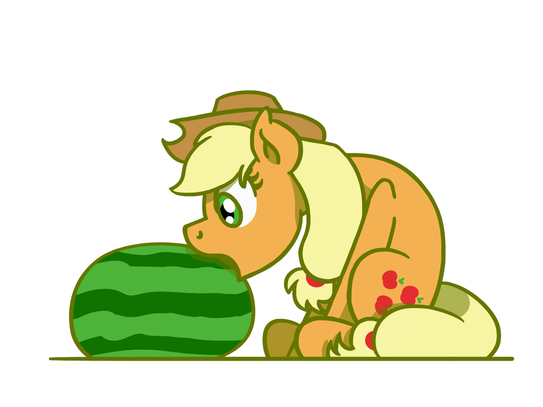 3468424 safe, artistflutterluv, applejack, earth pony, pony, g4