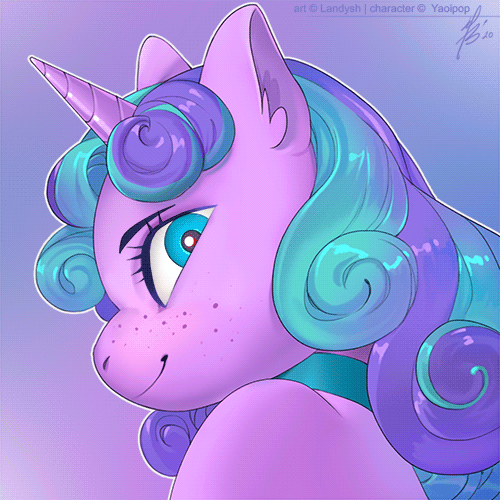 3456464 safe, artistlandysh, oc, oc only, pony, unicorn, animated, bust, choker, commission