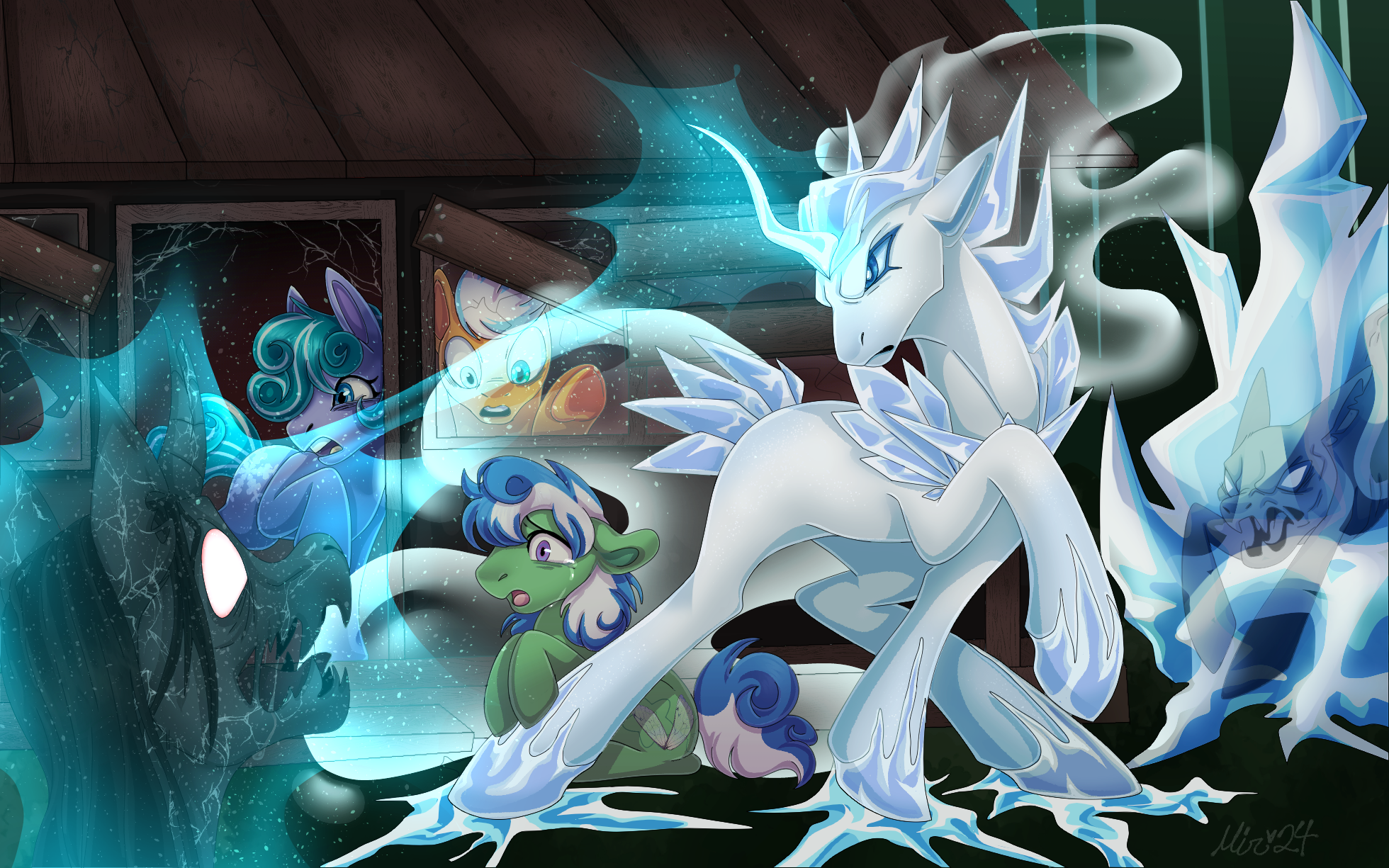 Ice Mlp Rd #3483650 - safe, artist:miriena, oc, oc only, earth pony, elemental ...