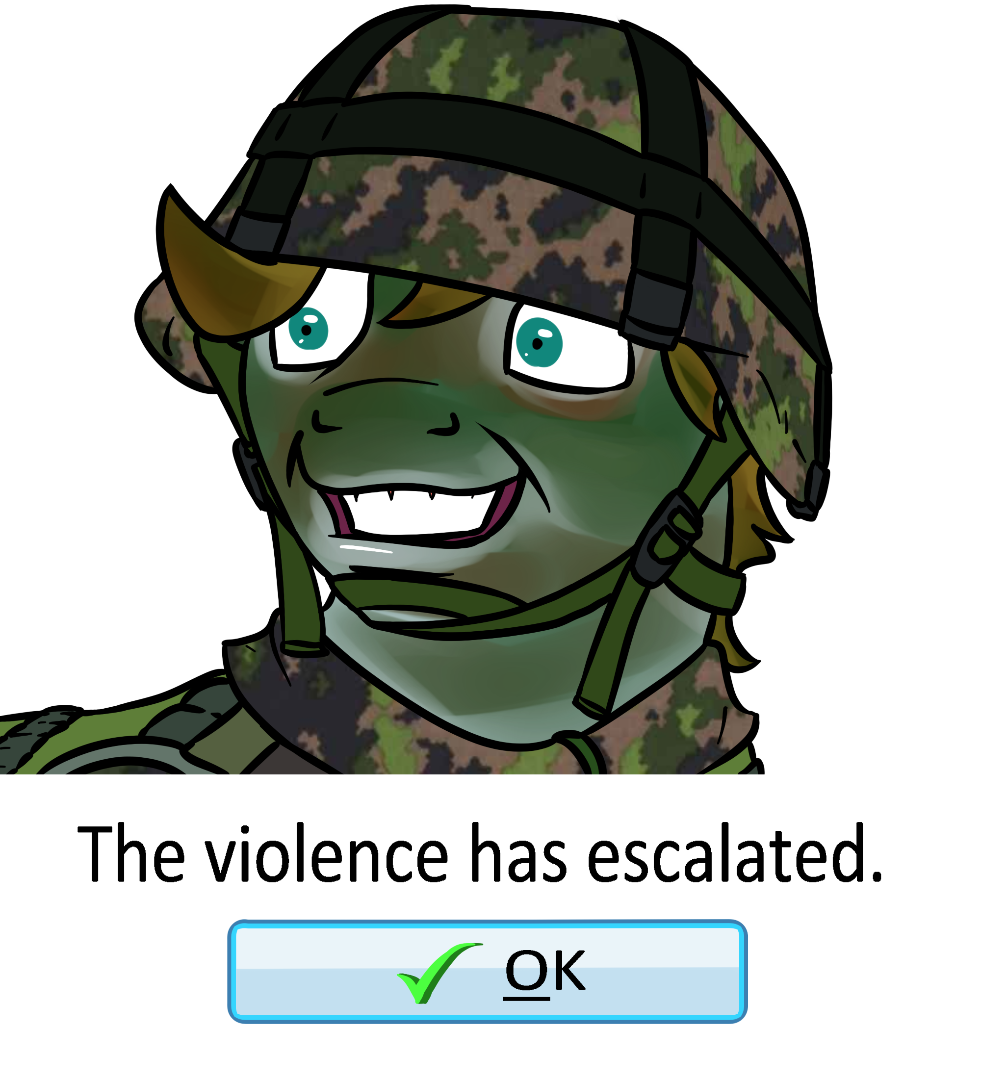 Zergface #3504465 - artist needed, safe, earth pony, /k/, camouflage, helmet ...