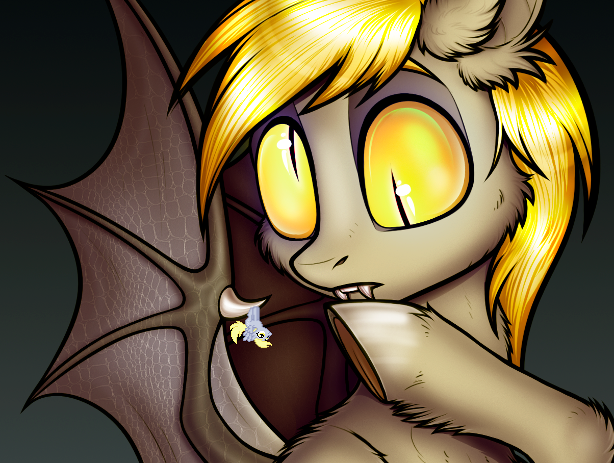 #3334993 - safe, alternate version, artist:jehr, derpy hooves, bat pony ...