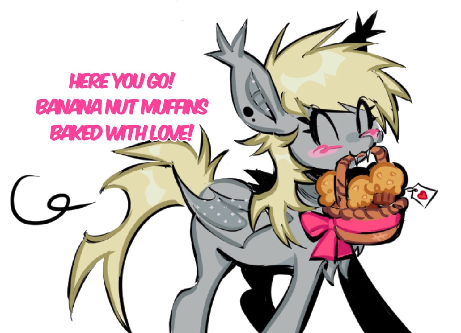 #3362189 - safe, artist:punkieple, derpy hooves, bat pony, pony, g4 ...