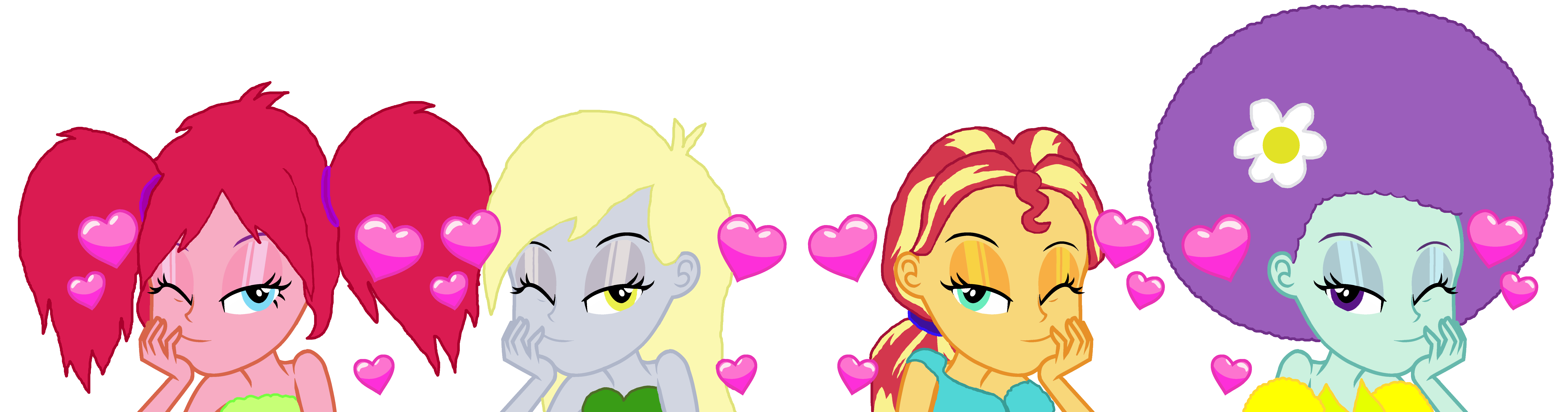 Girls Built Like Raspberry #3363414 - safe, artist:bigpurplemuppet99, blueberry pie, derpy hooves ...