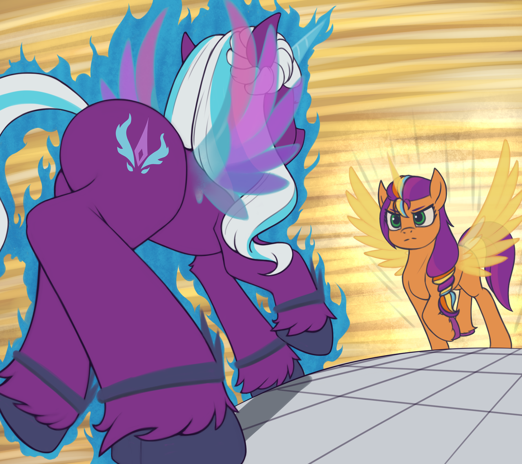 Mlp Menancing #3359905 - safe, artist:zetamad, opaline arcana, sunny starscout ...