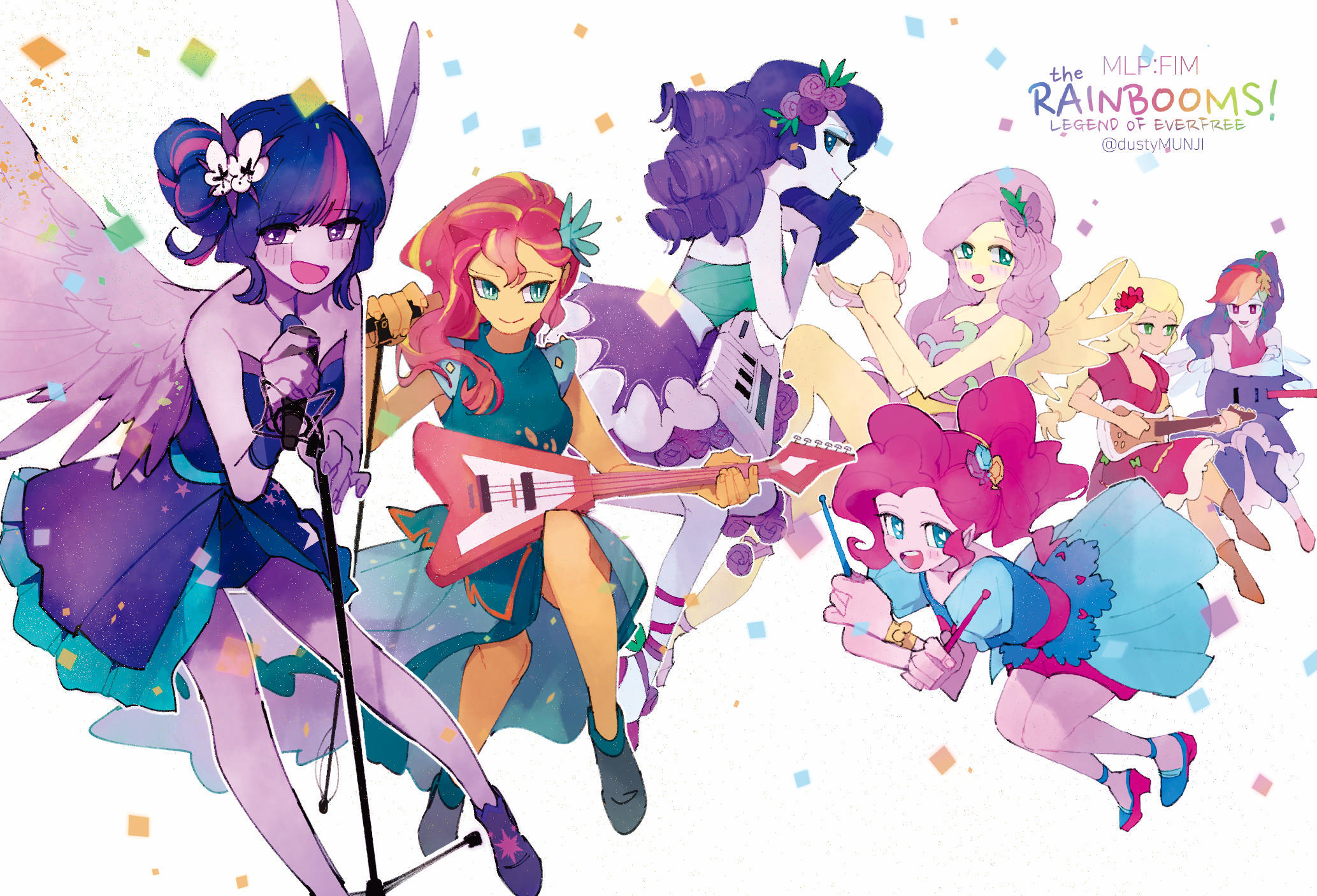 3451720 safe, artistdustymunji, applejack, fluttershy, pinkie pie