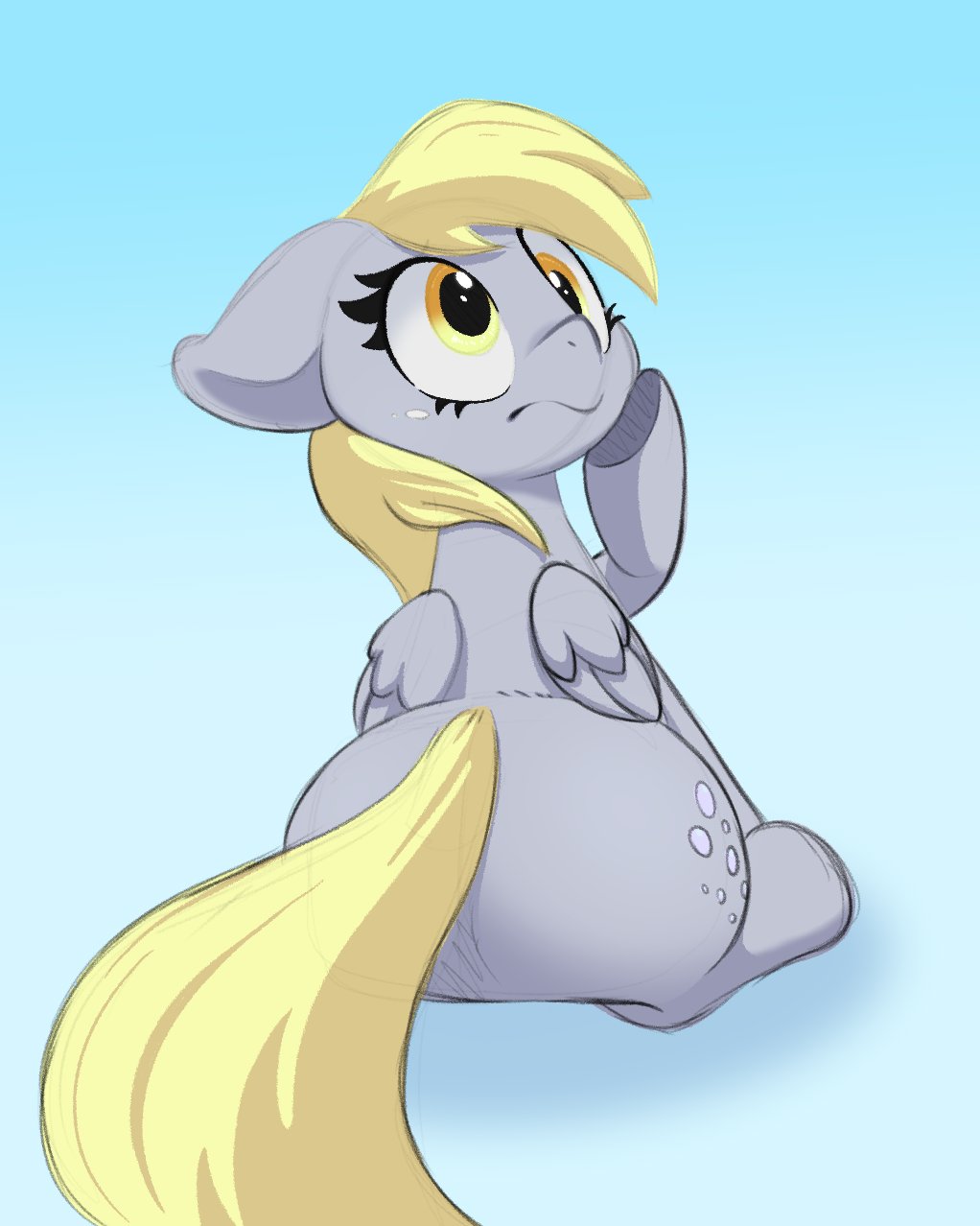 #3715645 - safe, artist:fourpundo, derpy hooves, pegasus, pony, g4 ...