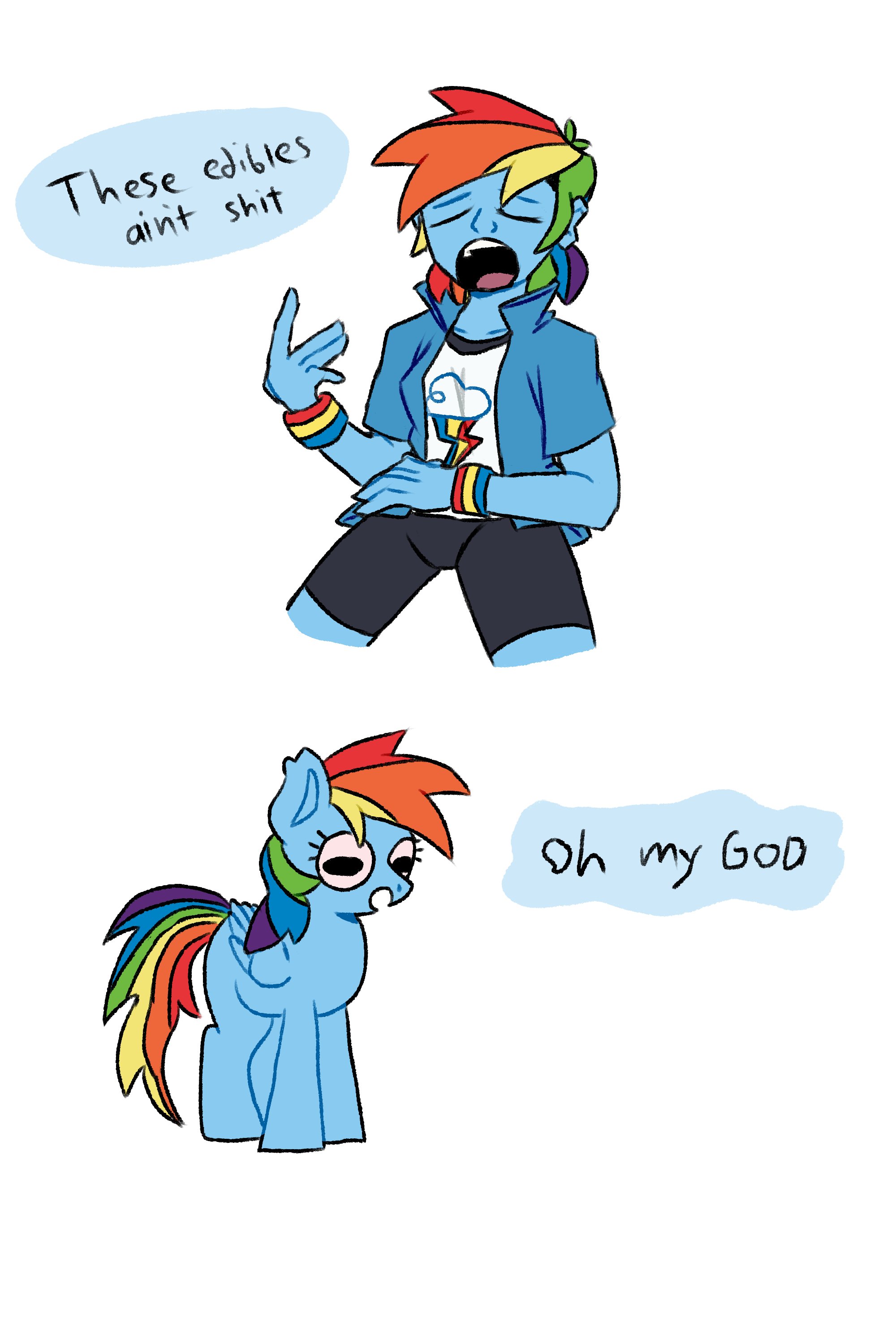 Simple Doggo #3549764 - safe, artist:simpledoggo, rainbow dash, human, pegasus, pony ...