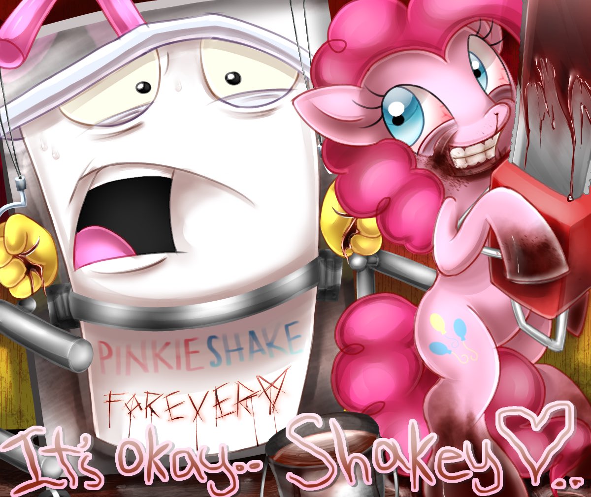 #3551385 - grimdark, artist:manglegirllol, pinkie pie, fanfic:cupcakes ...