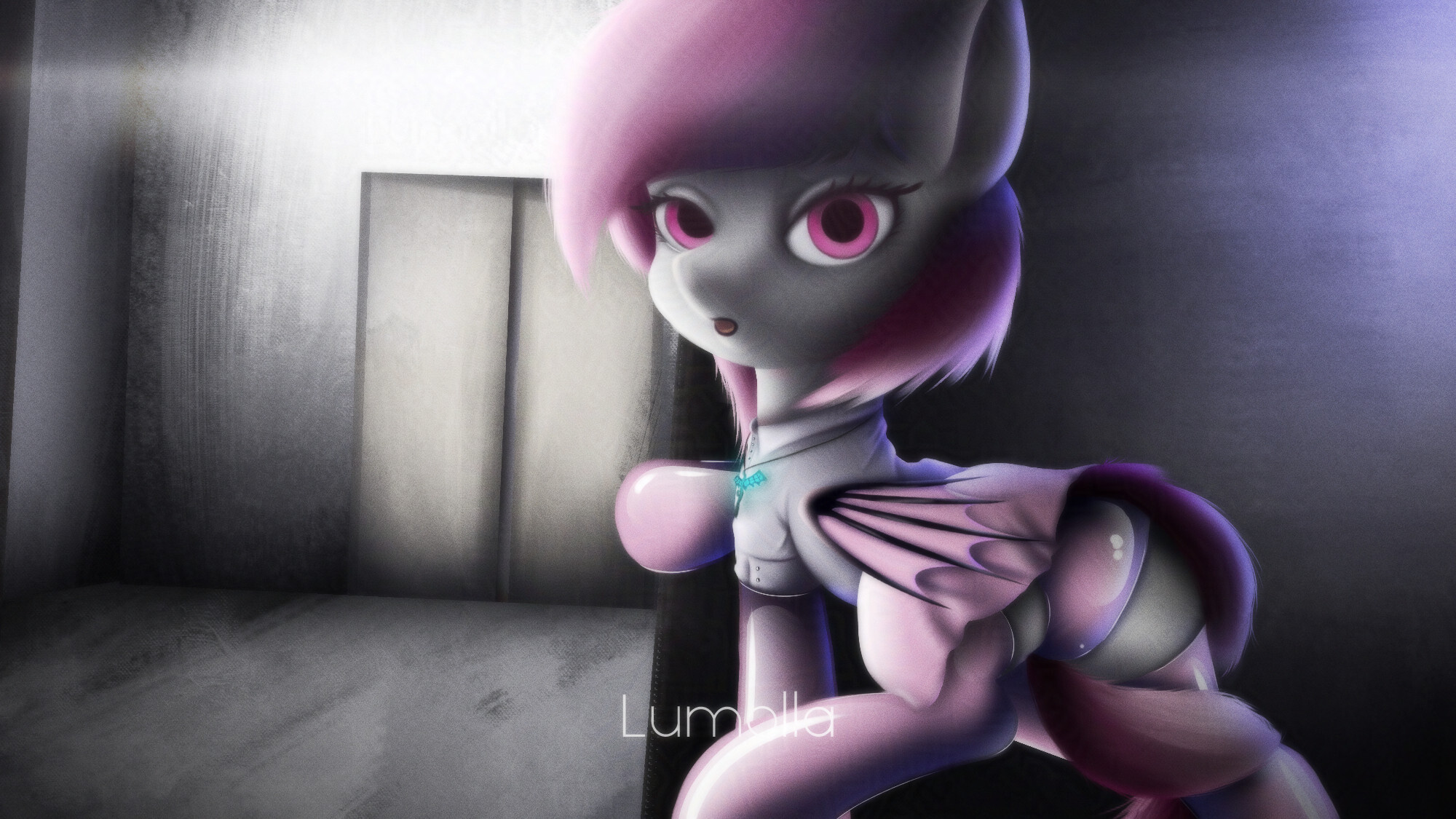 Alleyway with pink bat