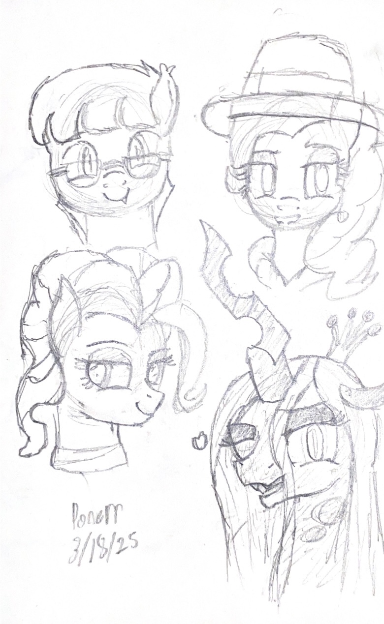 #3569839 - safe, artist:ponerr, pinkie pie, queen chrysalis, oc, oc ...