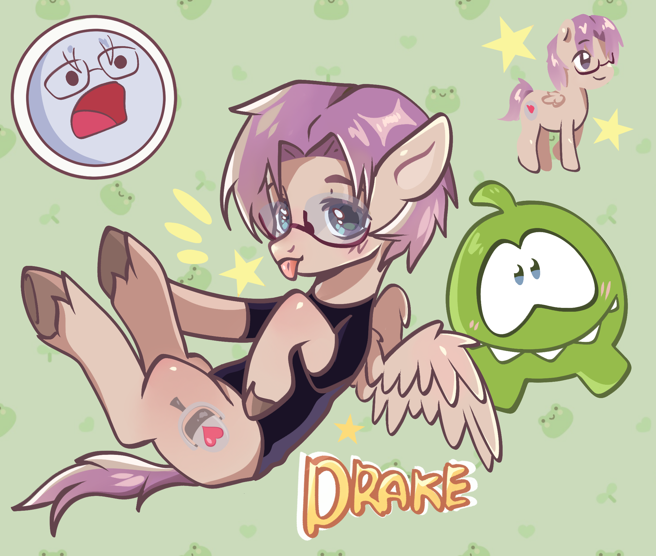 #3586934 - artist needed, safe, pegasus, pony, cut the rope, drakeoffc ...