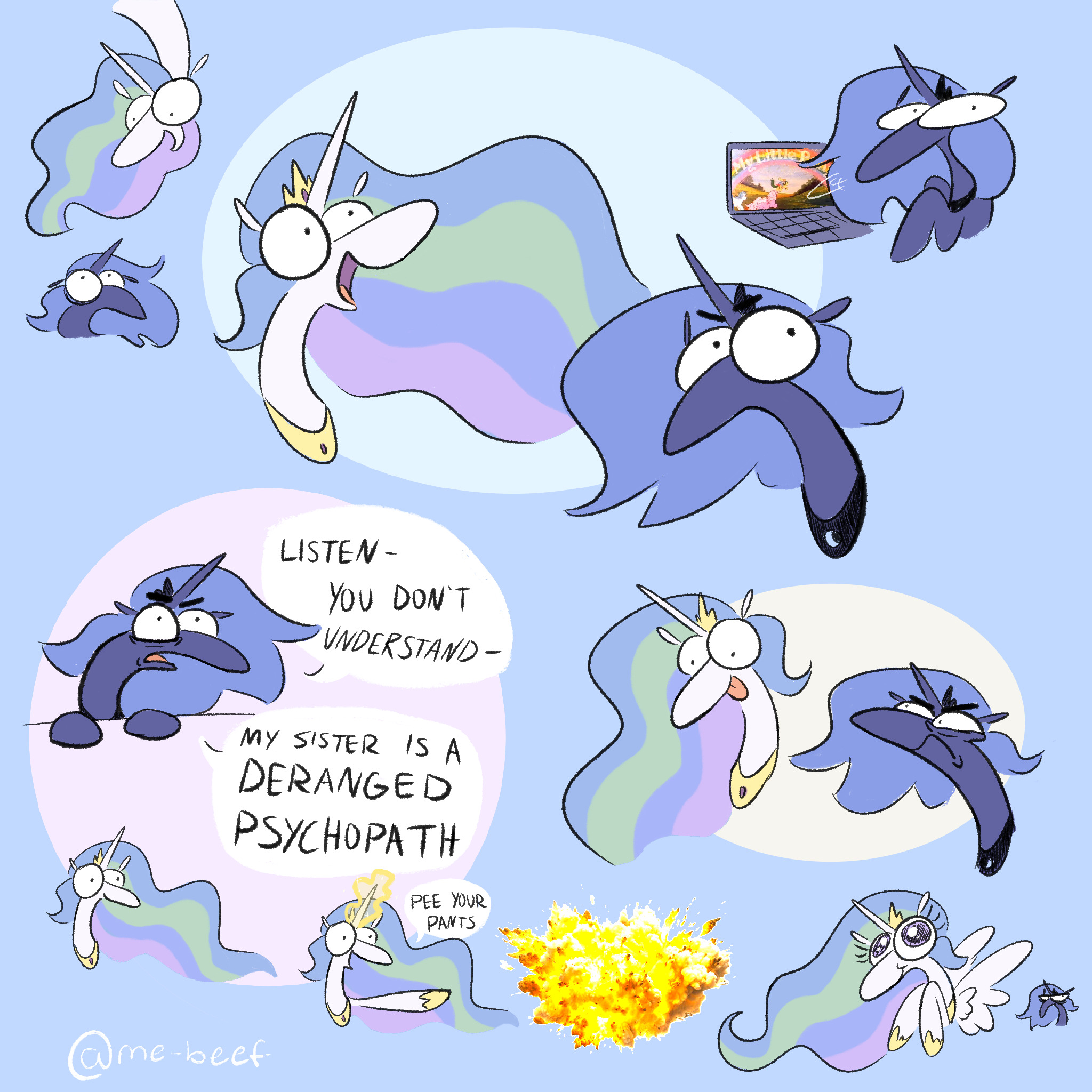 #3578429 - safe, artist:me-beef, princess celestia, princess luna ...