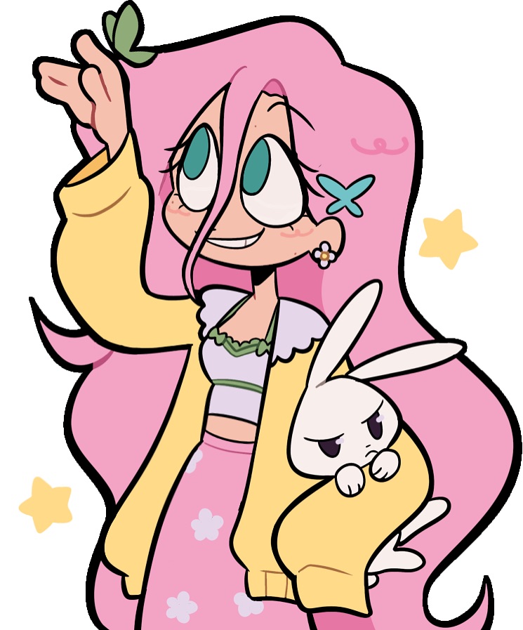 #3593109 - safe, artist:julie_draculara, angel bunny, fluttershy ...