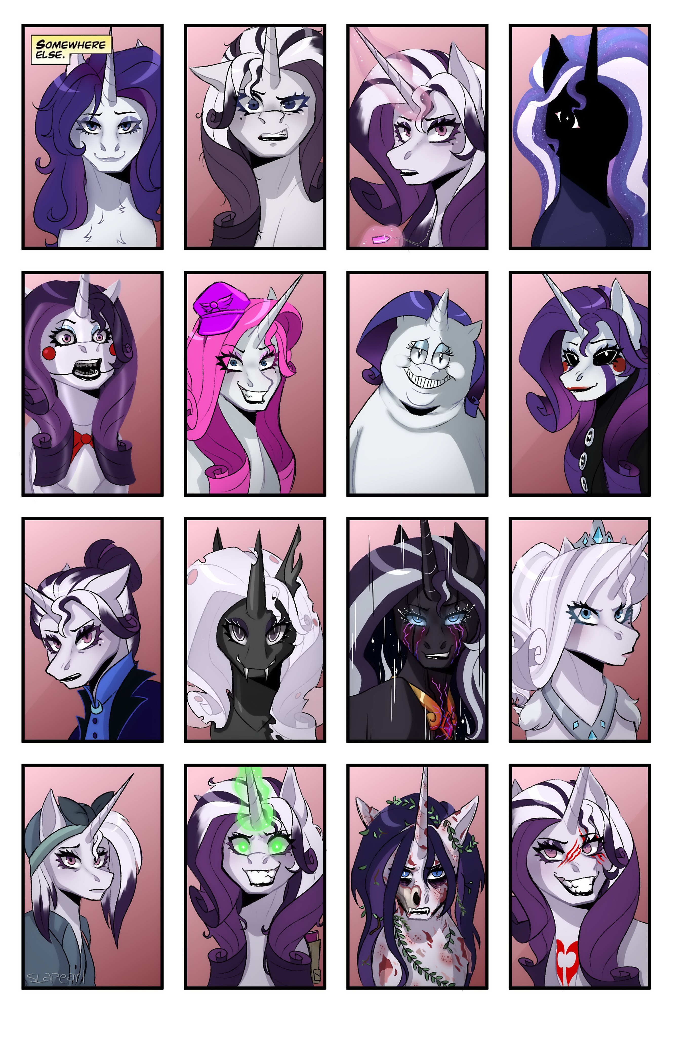 #3595698 - safe, artist:slapearl, mean rarity, nightmare rarity, rarity ...