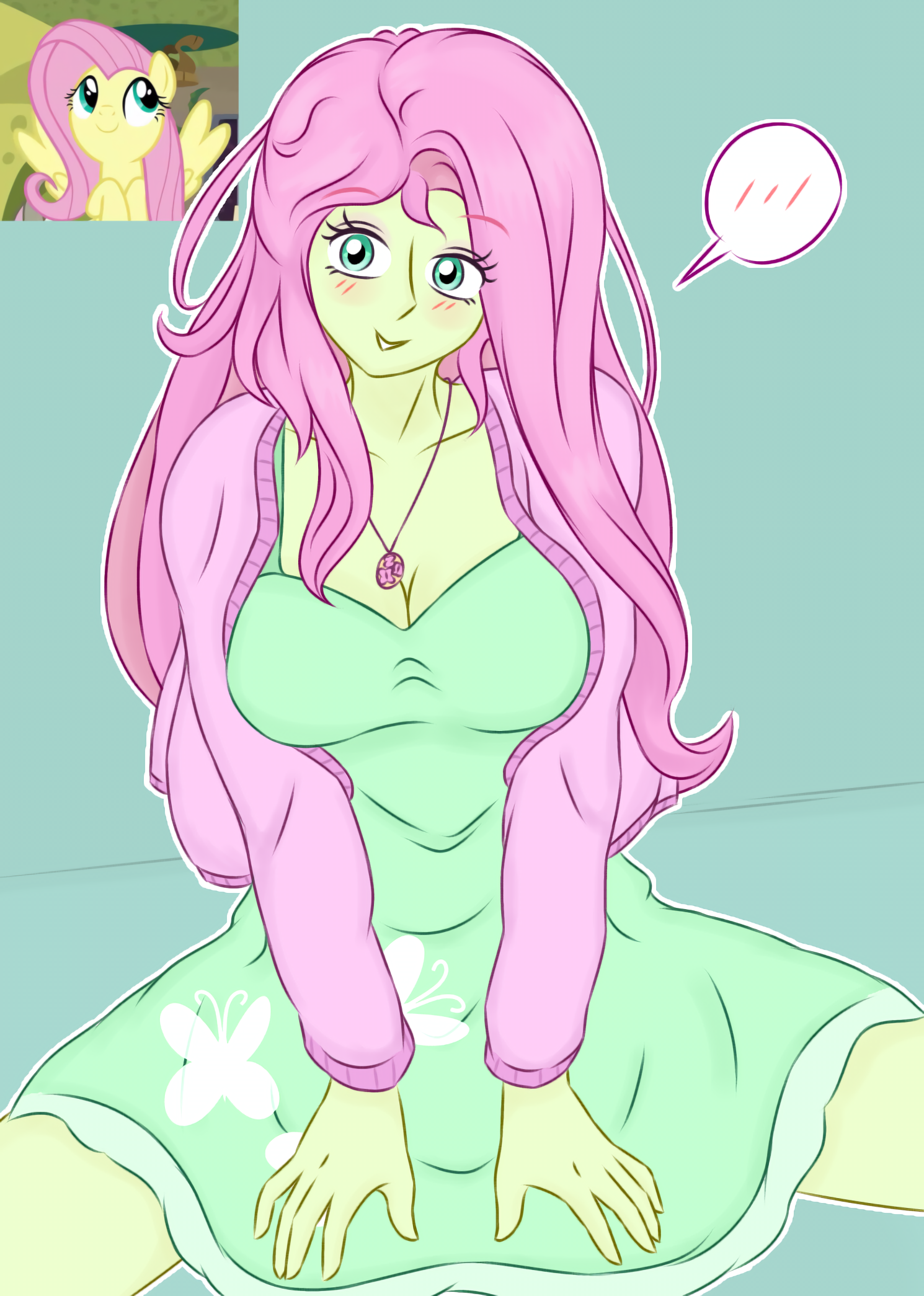 Flutter Reference #3906996 - safe, artist:waffenbeschutzher, fluttershy, equestria girls ...